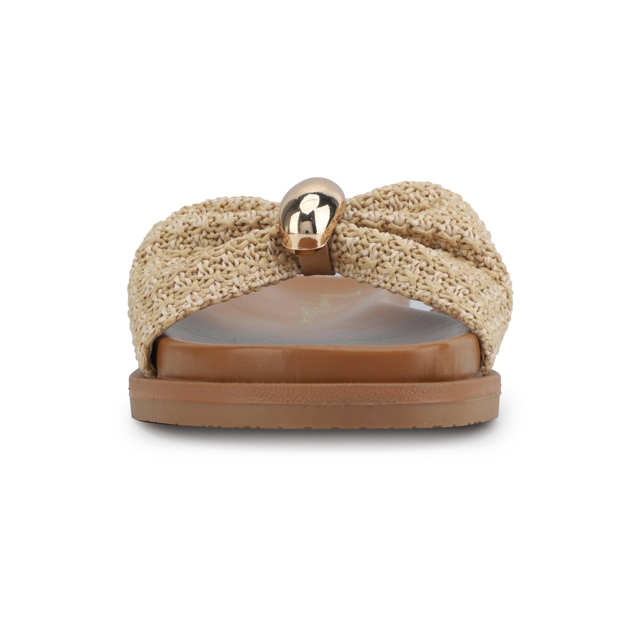 Vintage Havana Yvette Beige Slide Sandals Product Image