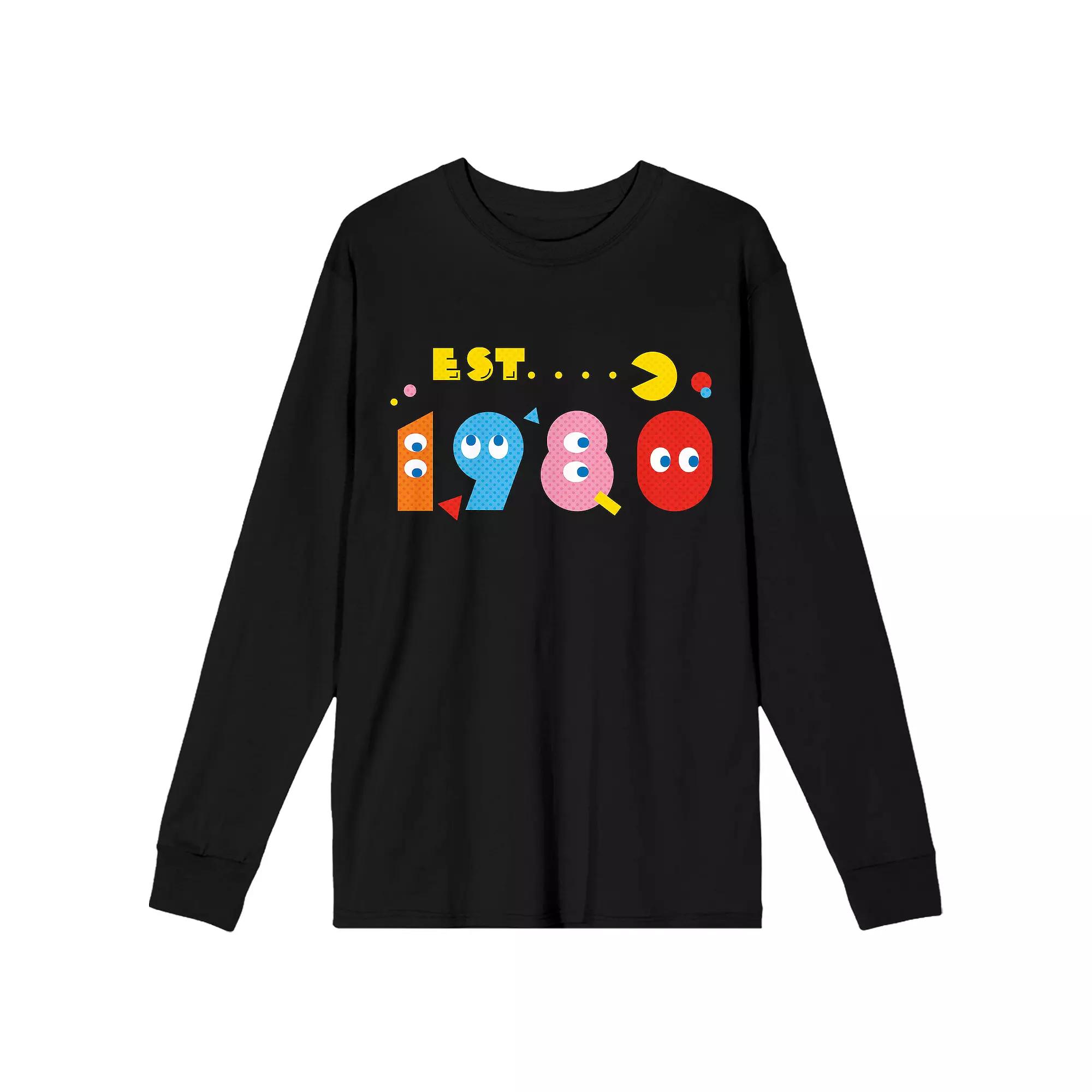 Men's Pac-Man Est. 1980 Crew Long Sleeve Tee,  Product Image