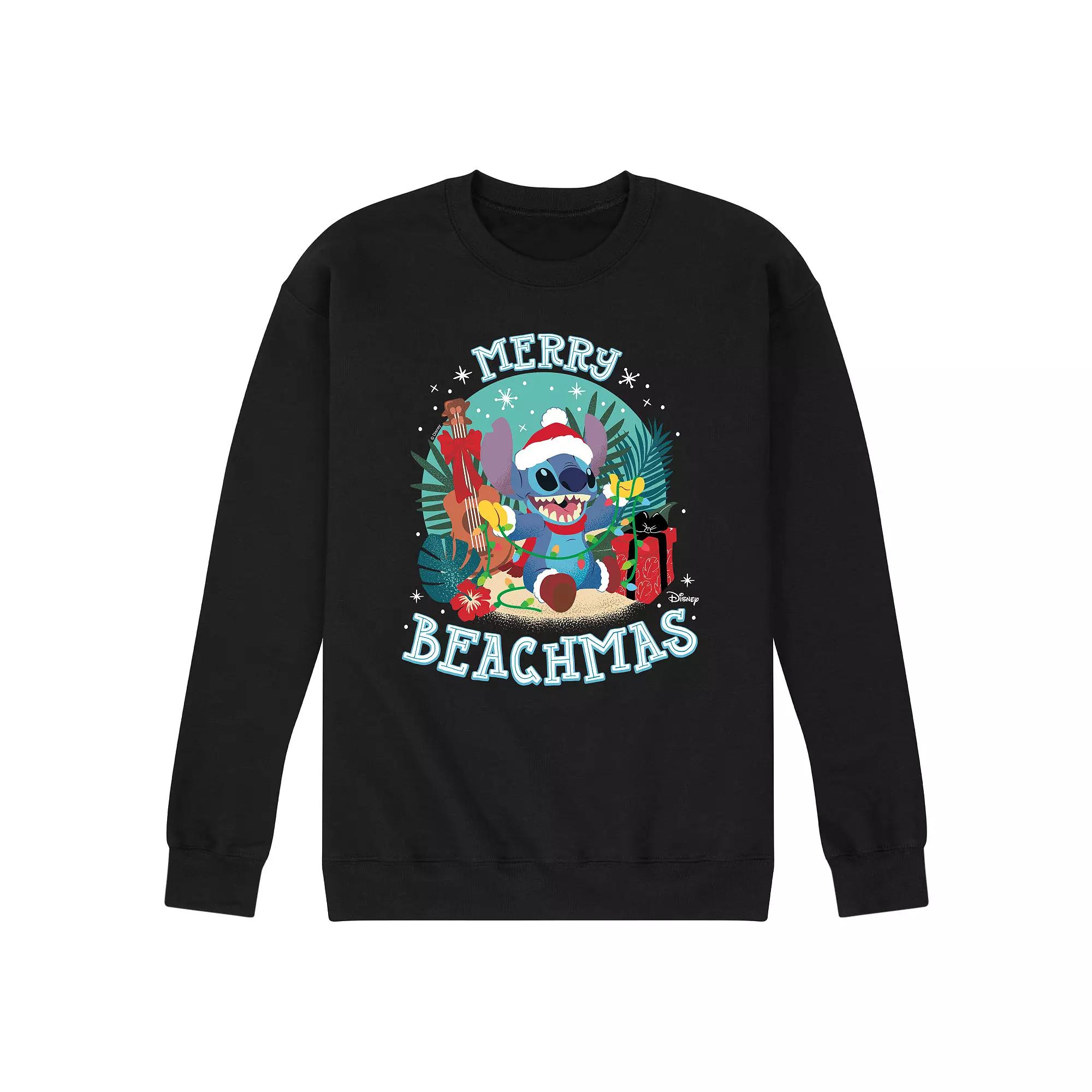 Disney's Lilo & Stitch Men's Merry Beachmas Fleece Sweatshirt,  Product Image