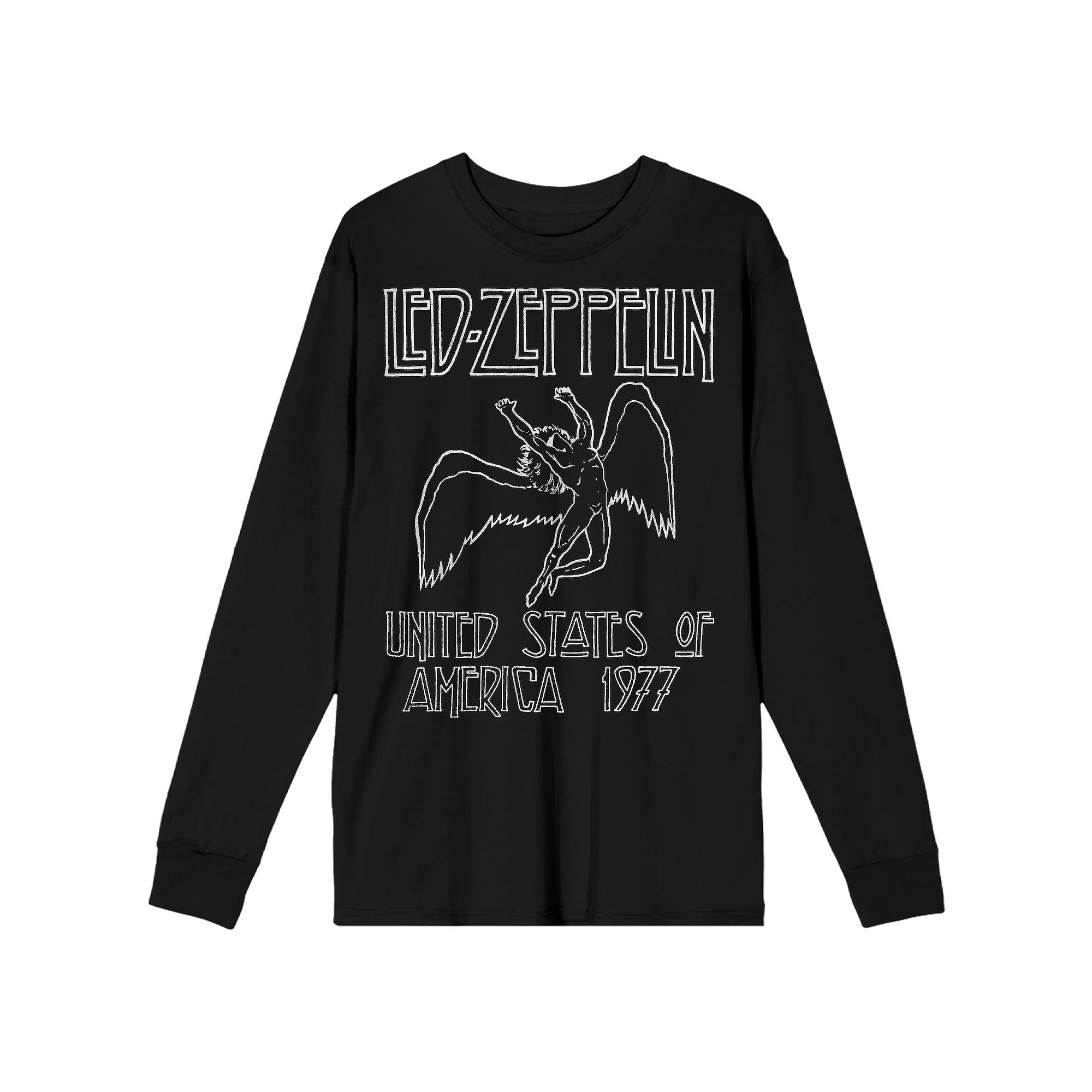 Men's Led Zeppelin Drawn Falling Icarus 1977 Tour Long Sleeve Graphic Tee,  Product Image