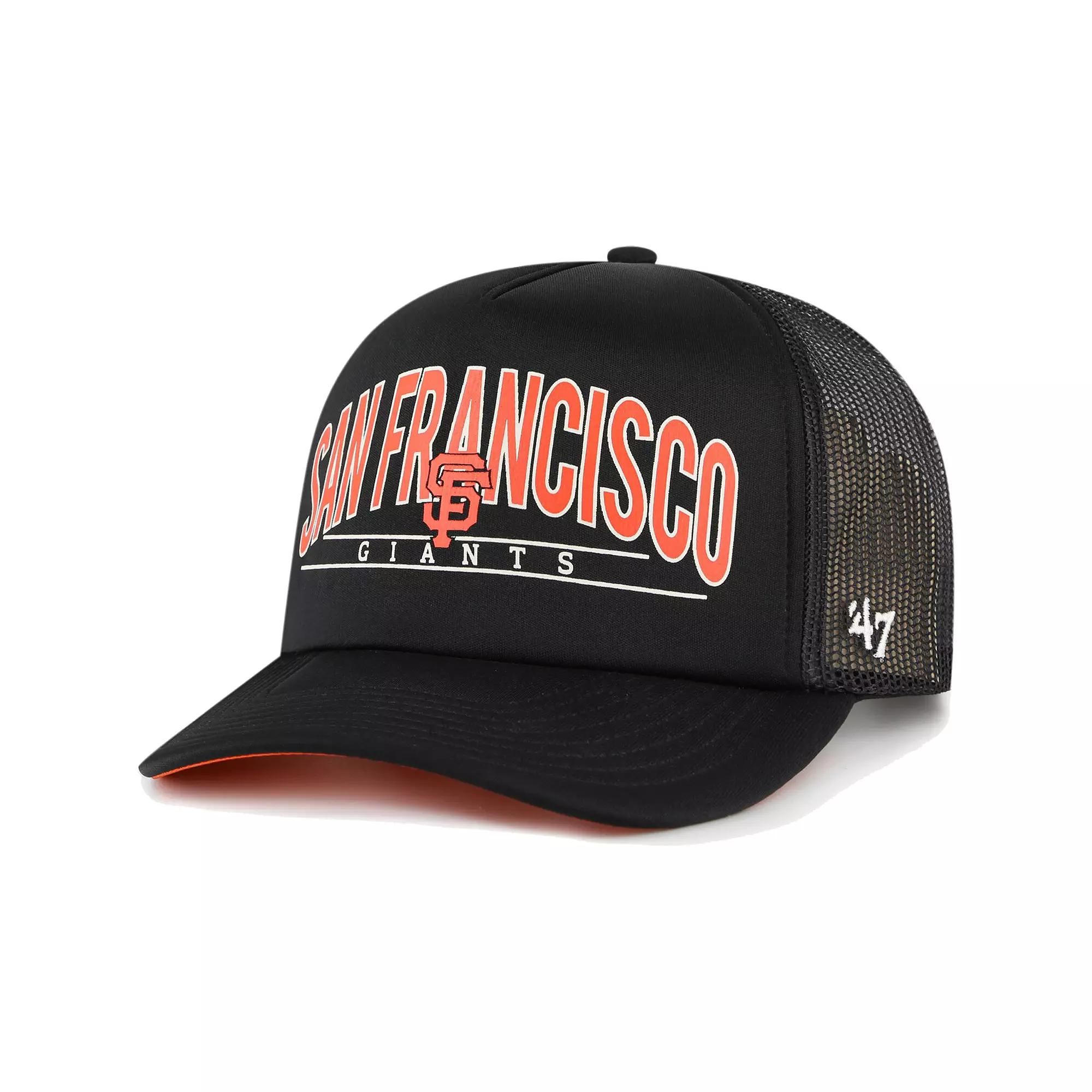 Men's '47 Black San Francisco Giants Backhaul Foam Trucker Snapback Hat Product Image