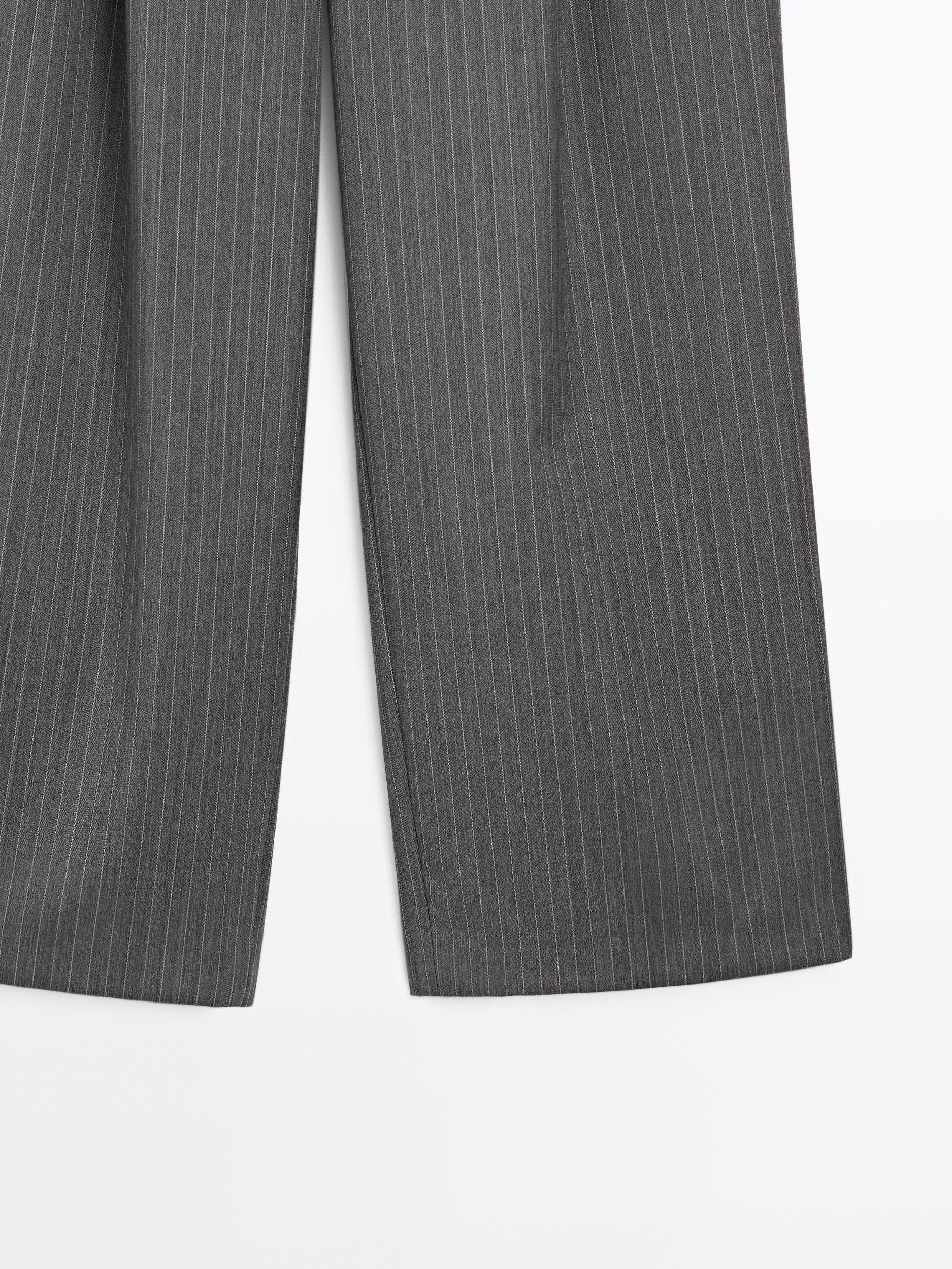 100% wool pinstripe trousers Product Image