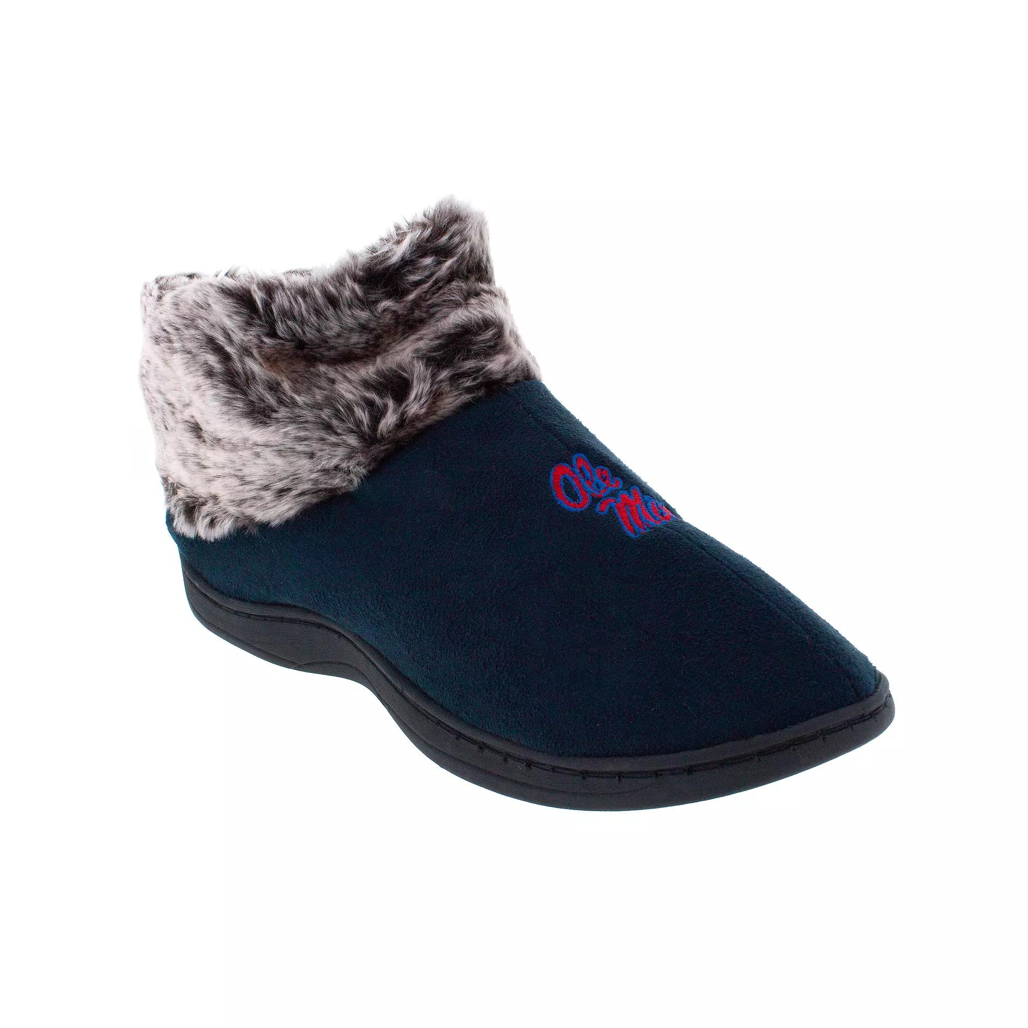Mississippi Rebels Faux-Fur Slippers, Women's,  Product Image