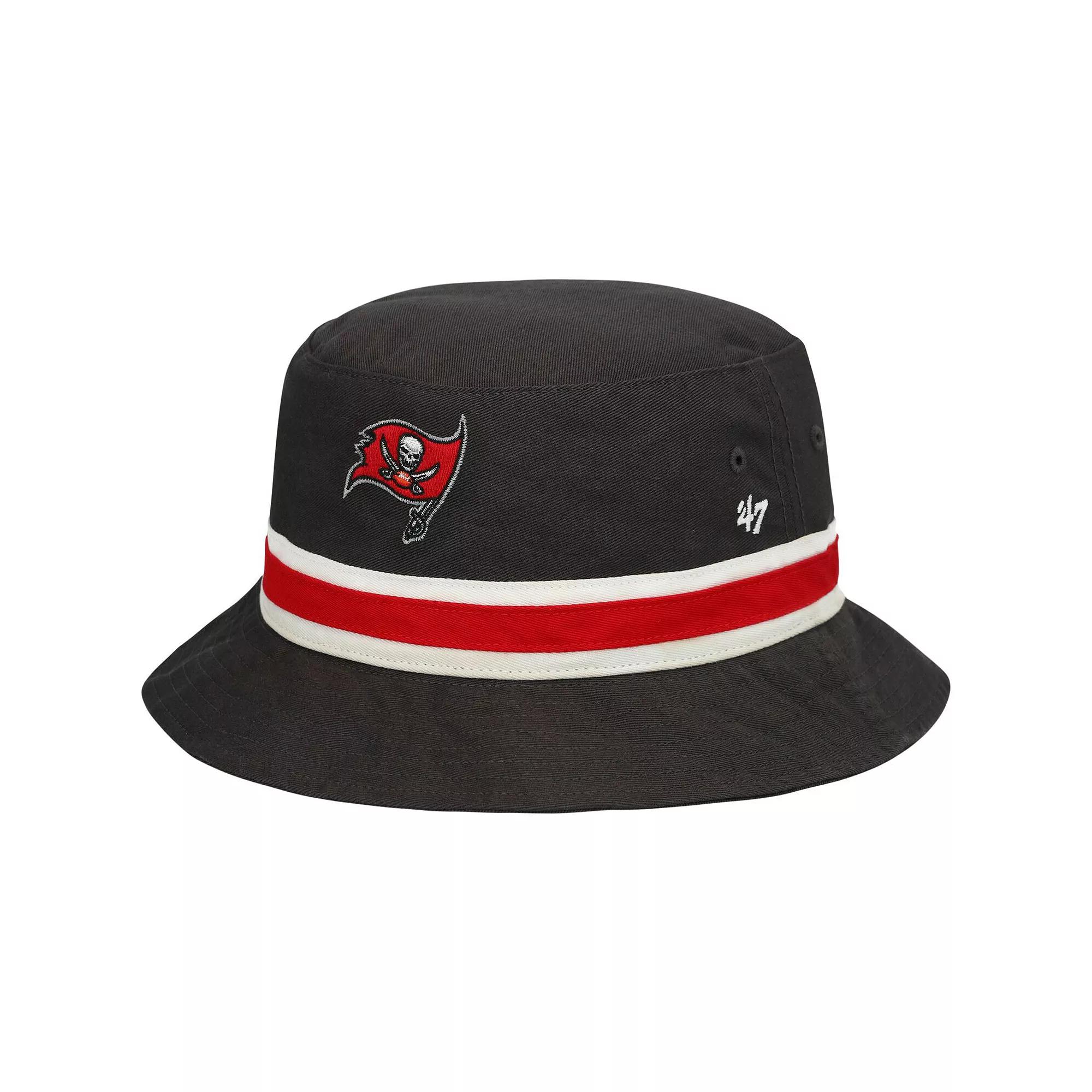 Men's '47 Graphite Tampa Bay Buccaneers Striped Bucket Hat, Dark G Product Image