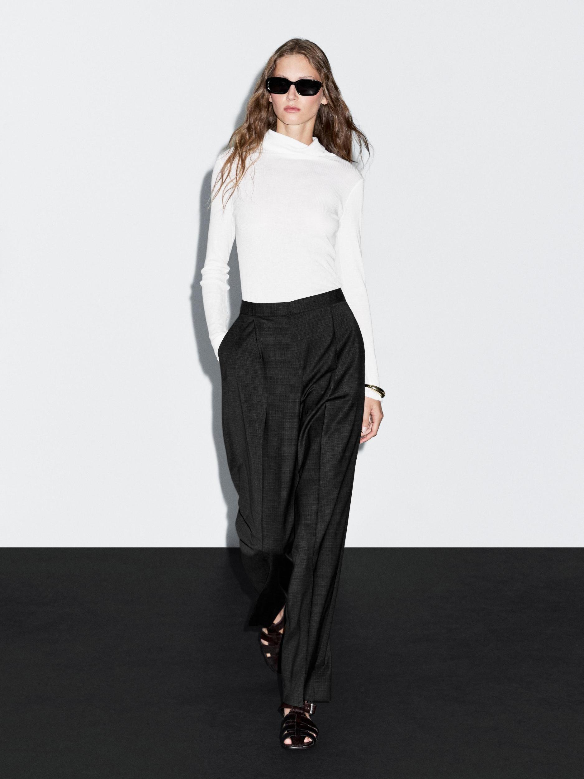 Wool blend darted trousers Product Image