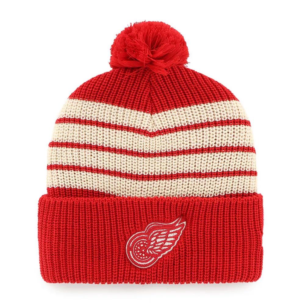 Men's '47  Red Detroit Red Wings Old Time Hockey Barn Cuffed Knit Hat with Pom Product Image