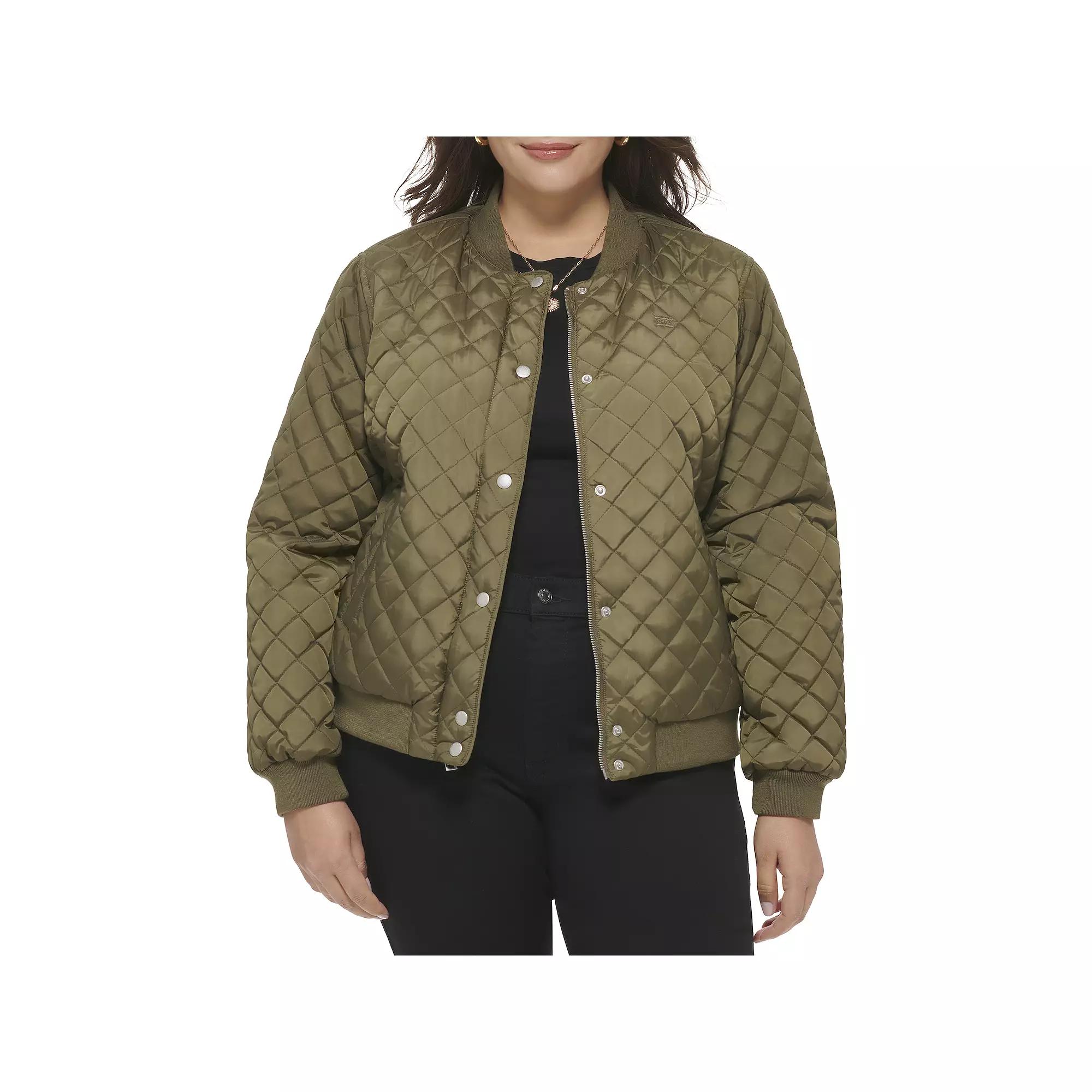 Plus Size Levis Quilted Sherpa Diamond Bomber Jacket, Womens Product Image