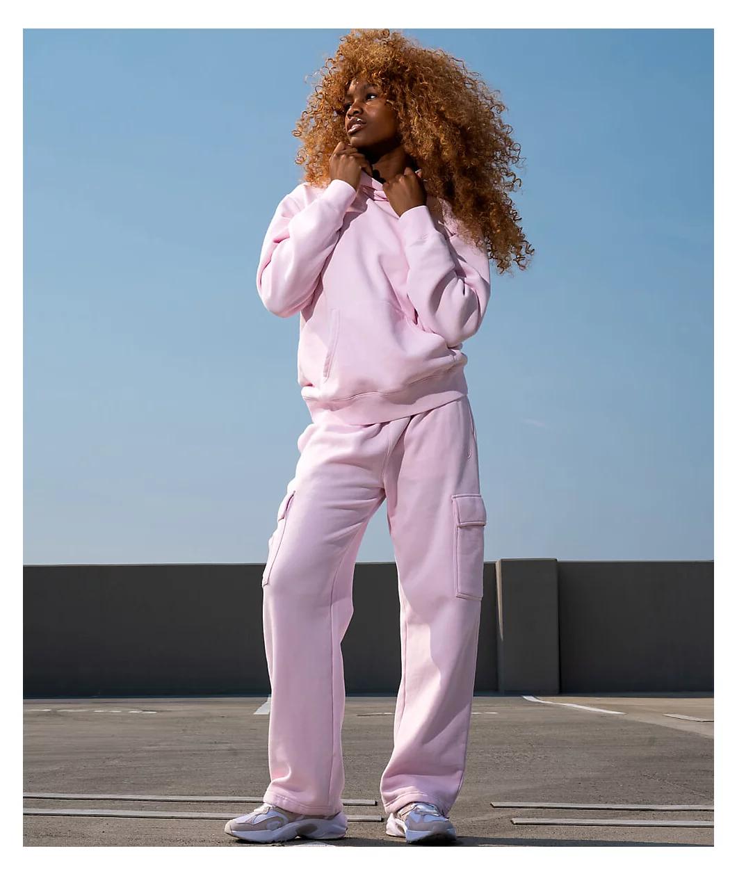 Ninth Hall Fundamentals Koa Pink Tulle Cargo Relaxed Sweatpants Product Image