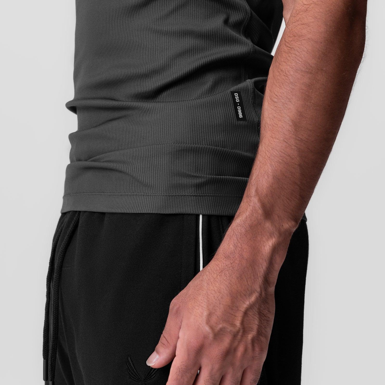 0986. Creora® Tech Ribbed Tank - Space Grey Product Image