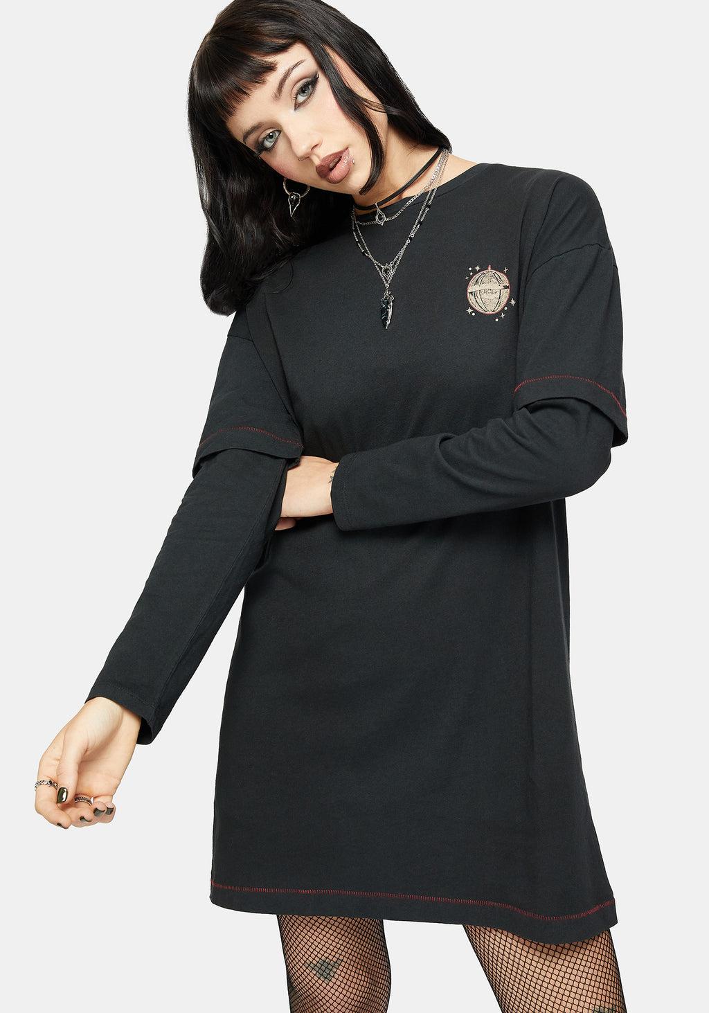 Temperance Tarot Graphic Long Sleeve Tee Dress Product Image