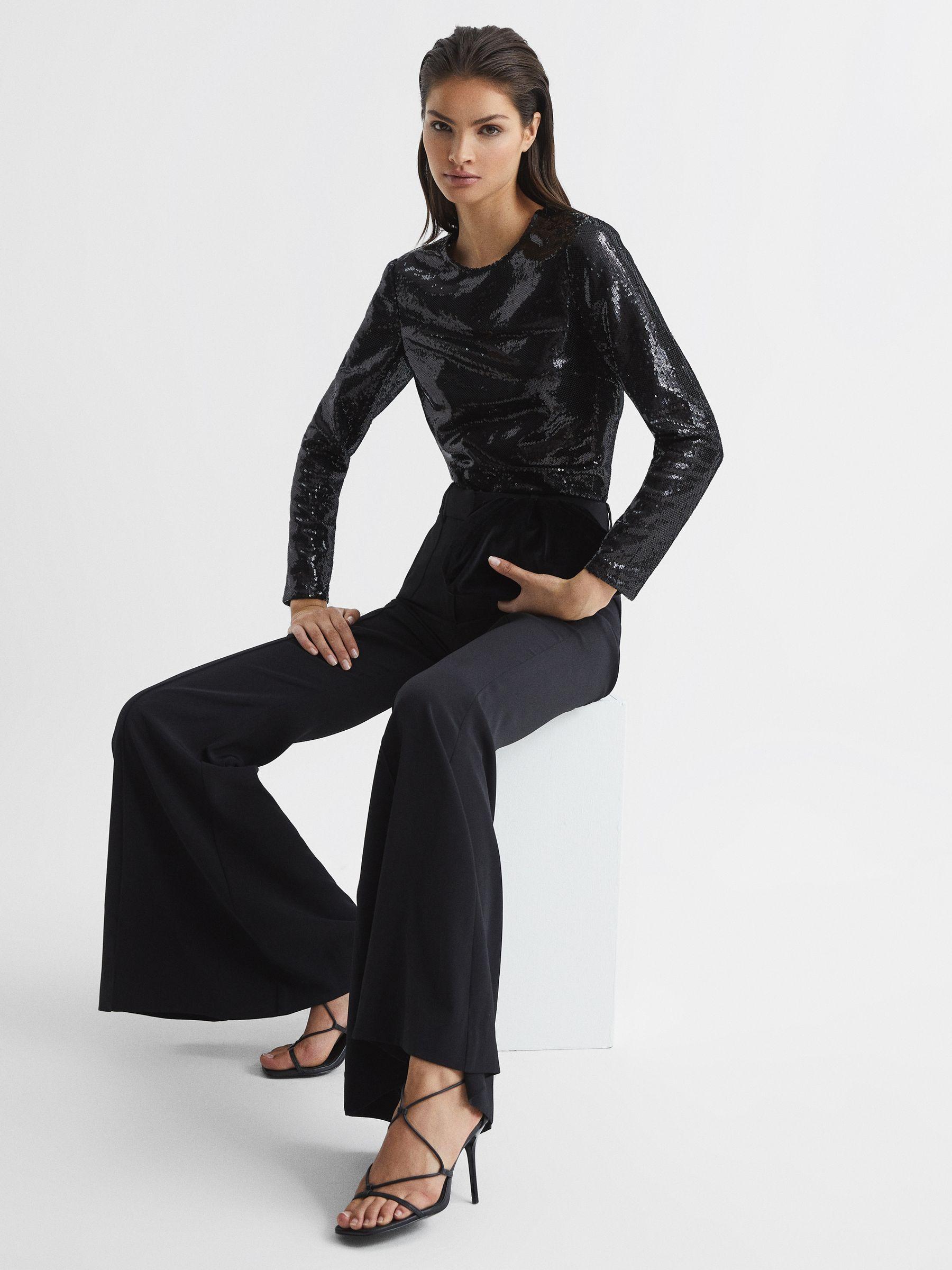 Sequin Top in Black Product Image