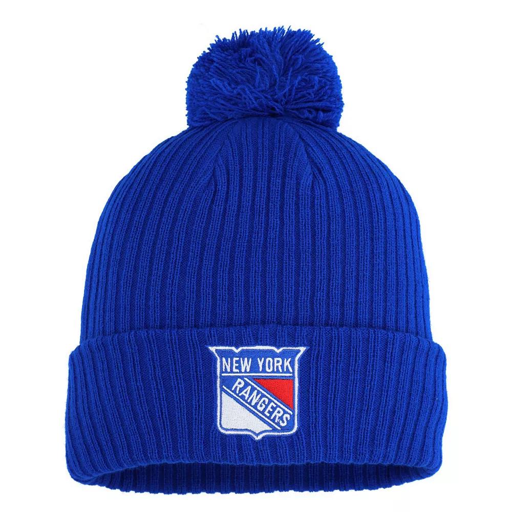 Men's Fanatics  Blue New York Rangers Cuffed Knit Hat with Pom, Ran Blue Product Image