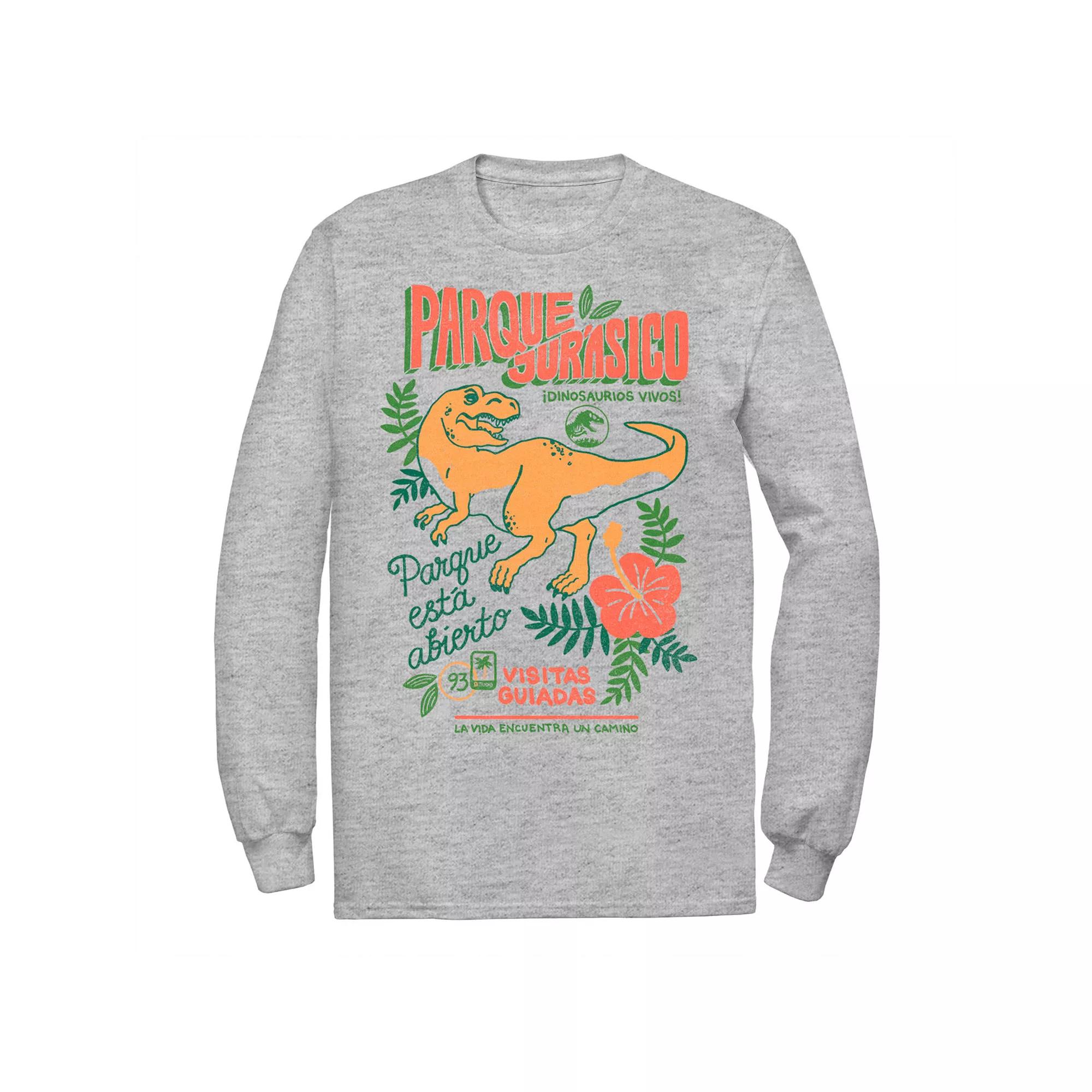 Men's Jurassic Park Spanish Opening Day Poster Tee, Size: XL, Athletic Grey Product Image