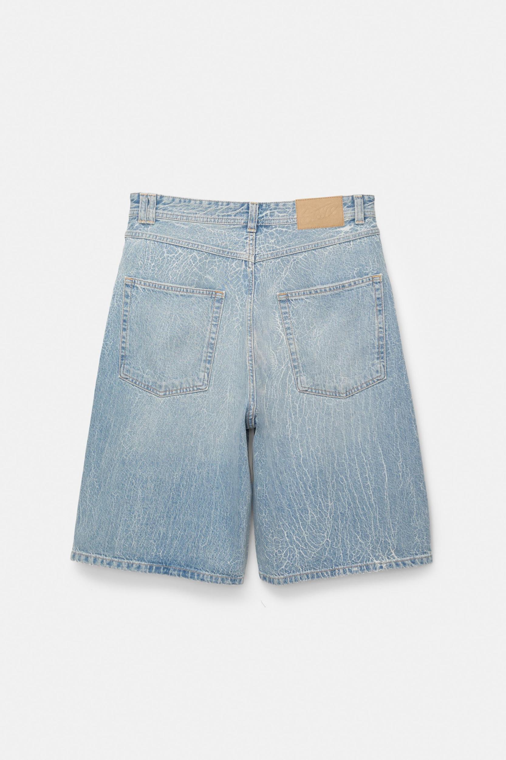 Faded denim skater Bermuda shorts Product Image