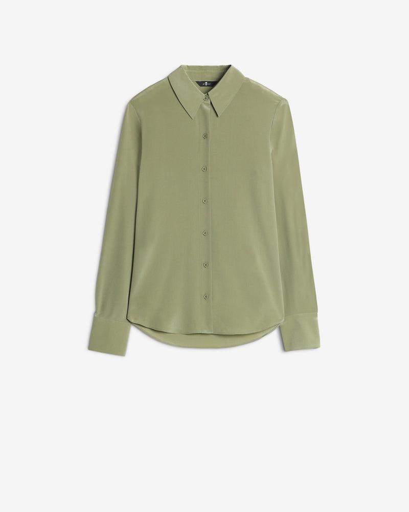 Long Sleeve Silk Blouse Product Image