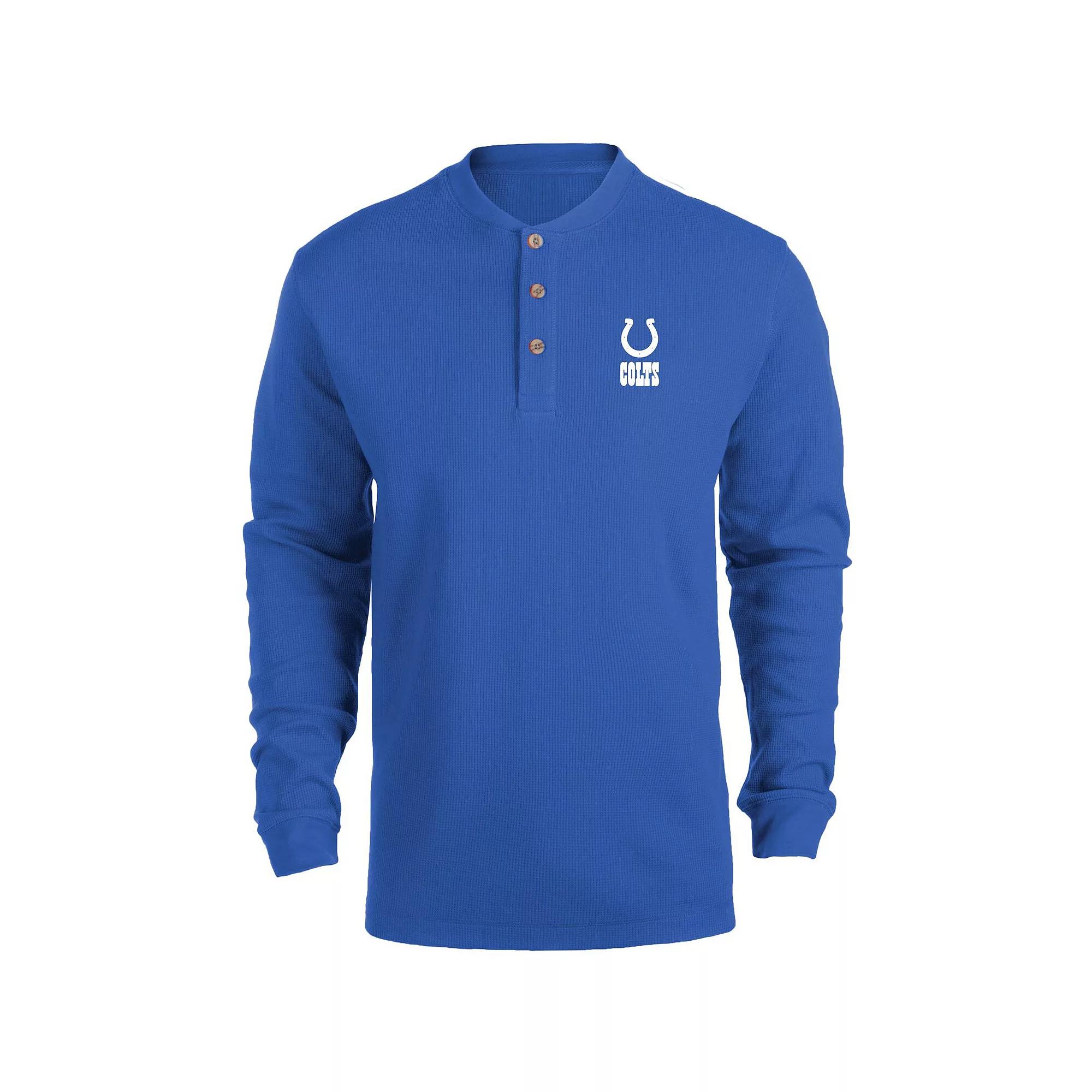 Men's Dunbrooke Royal Los Angeles Rams Logo Maverick Thermal Henley Long Sleeve T-Shirt,  Product Image