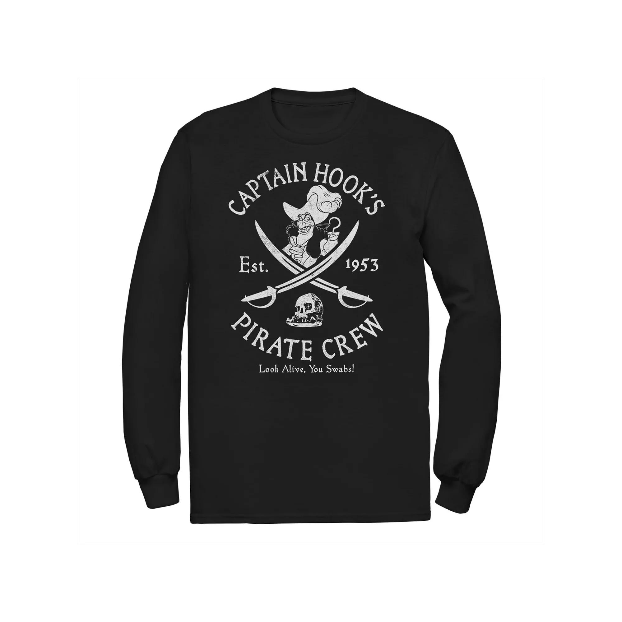 Disney's Peter Pan Big & Tall Captain Hook's Pirate Crew Long Sleeve Tee, Men's,  Product Image