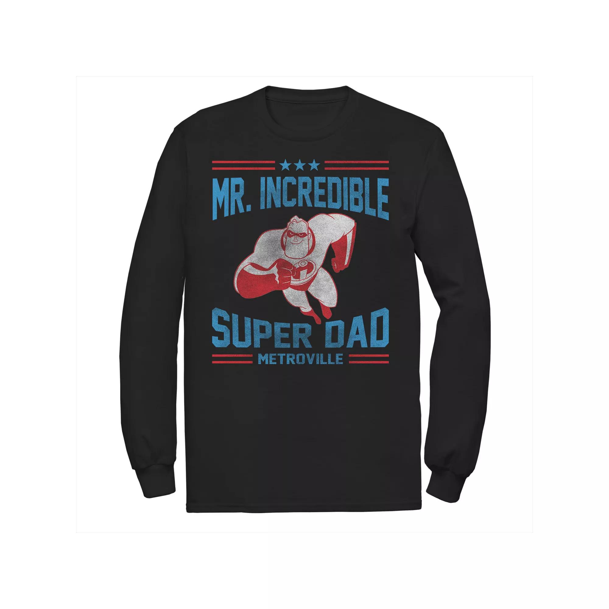 Disney / Pixar's The Incredibles Men's Mr. Super Dad Metroville Long Sleeve Graphic Tee,  Product Image