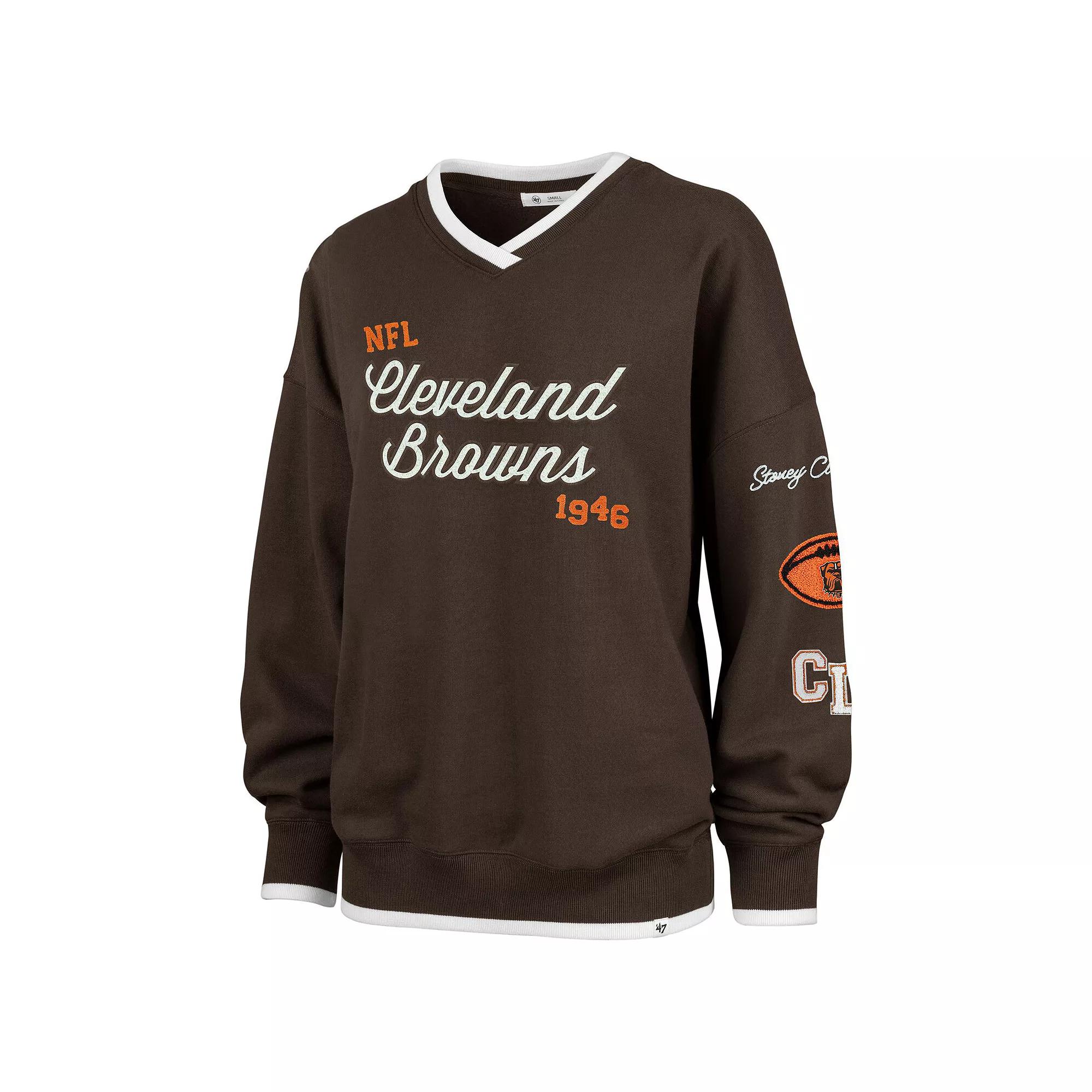 Women's Stoney Clover Lane x '47 Brown Cleveland Browns Eighties Pullover Sweatshirt, Size: Small Product Image