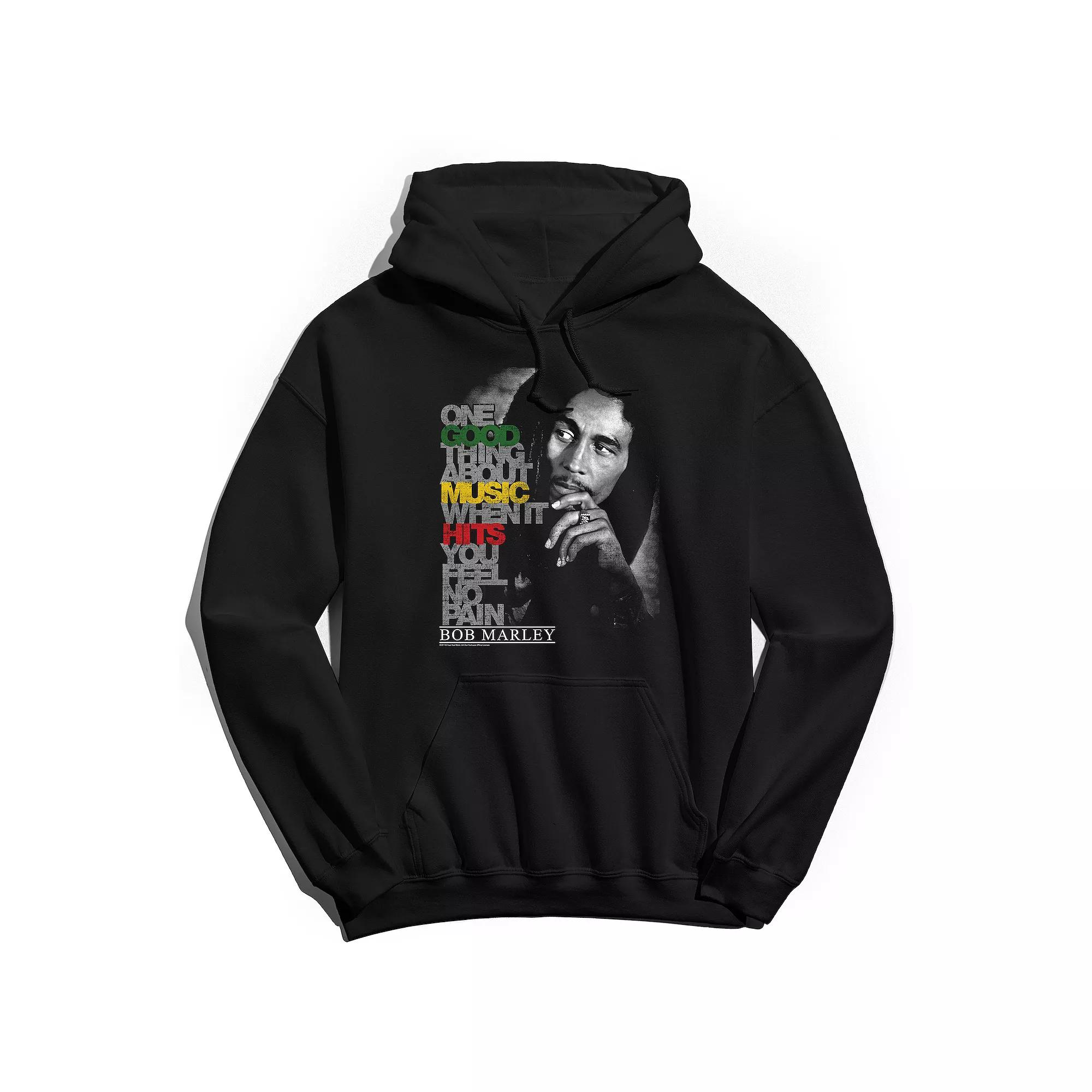 Men's Bob Marley Lyric Good Music Hoodie, Size: XXL, Black Product Image
