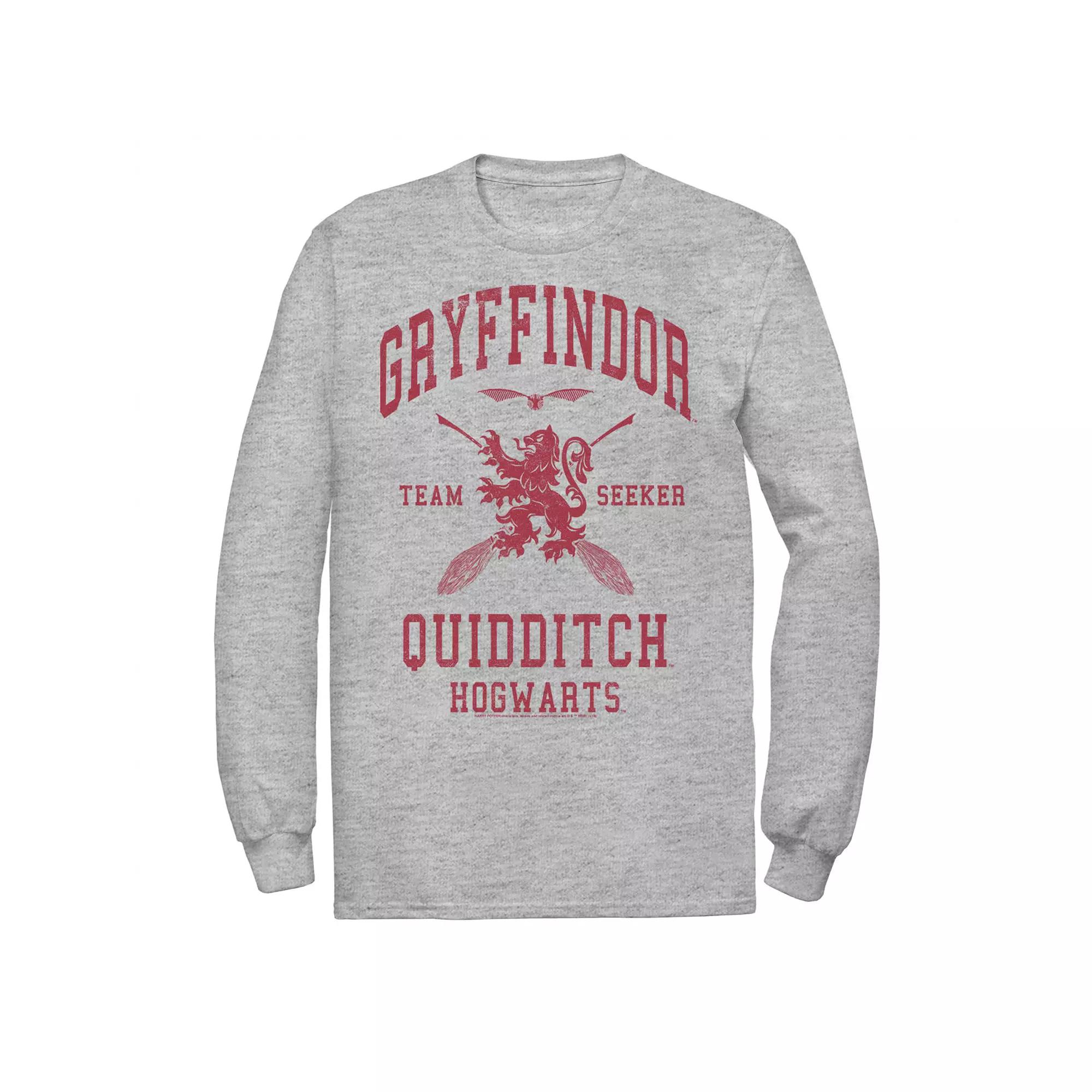 Men's Harry Potter Deathly Hallows 2 Gryffindor Quidditch Long Sleeve Tee,  Product Image
