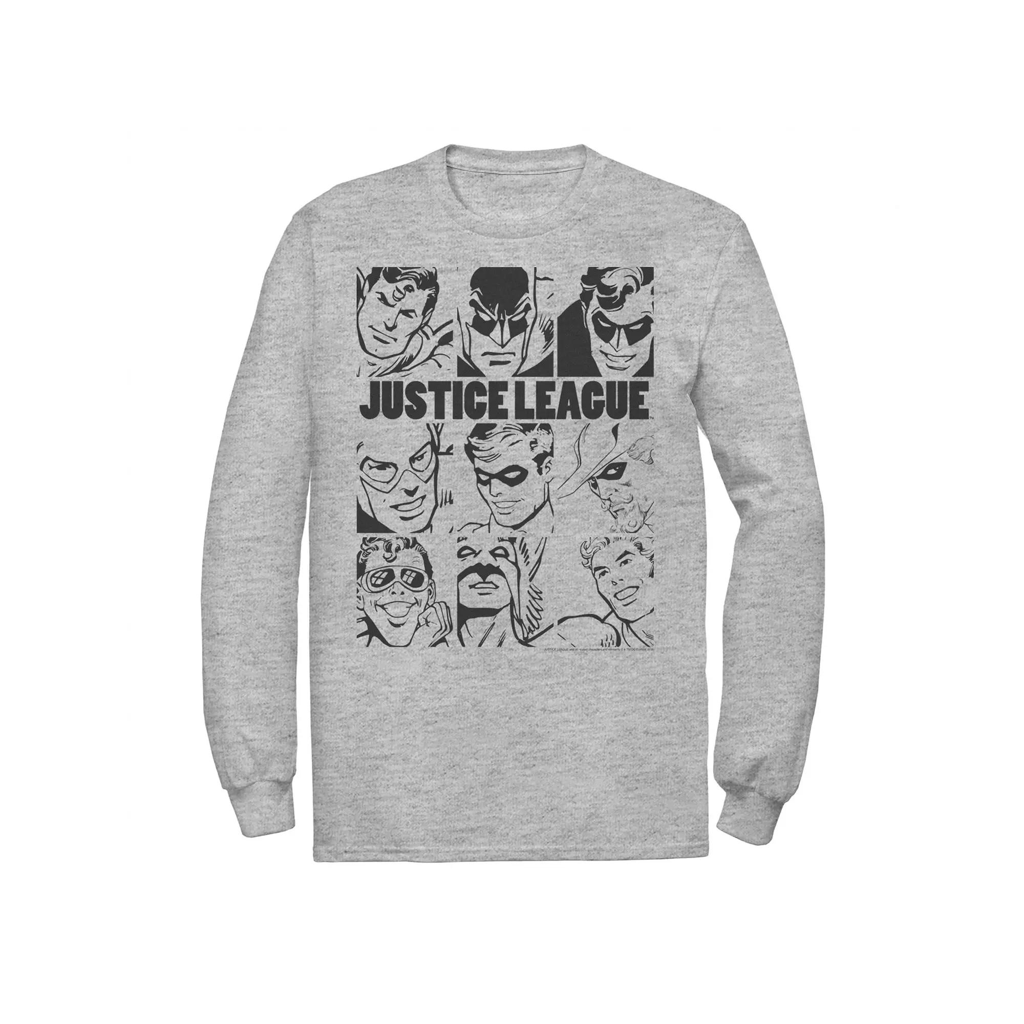 Men's DC Comics Justice League Group Shot Panel Poster Tee, Size: XL, Athletic Grey Product Image