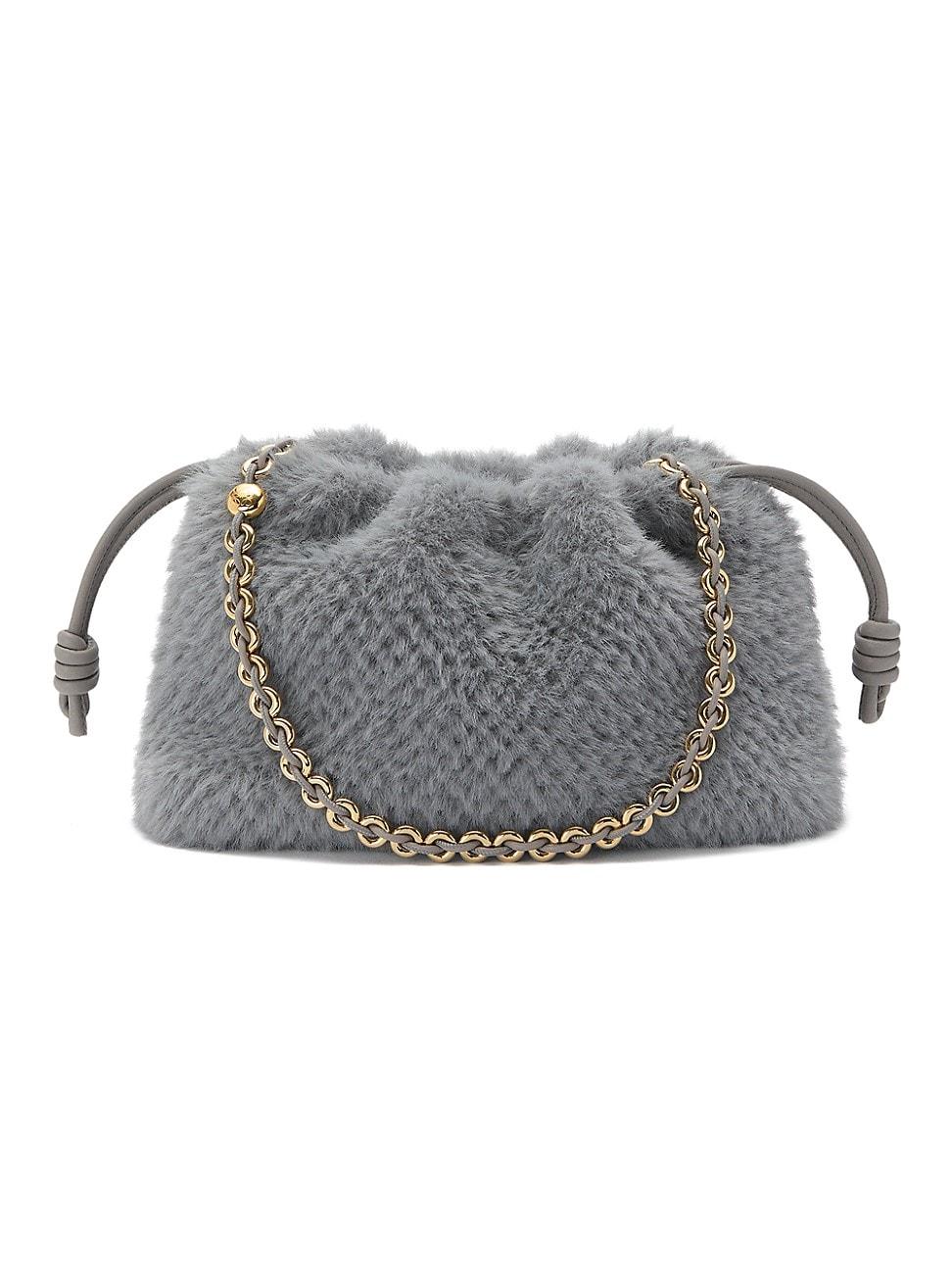 Womens Flamenco Faux Fur & Leather Shoulder Bag Product Image