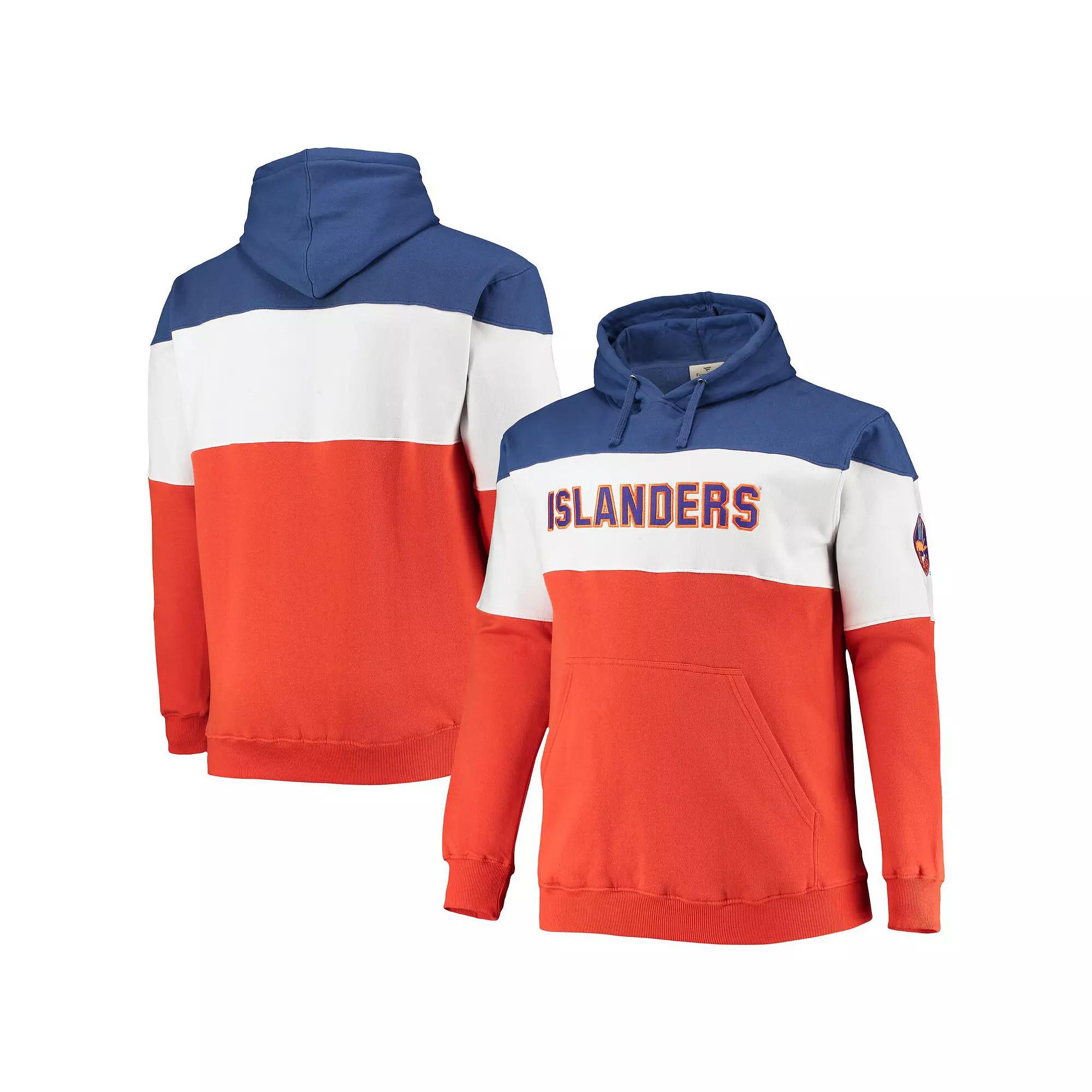 Men's Fanatics Branded Royal/Orange New York Islanders Big & Tall Colorblock Fleece Hoodie,  Product Image