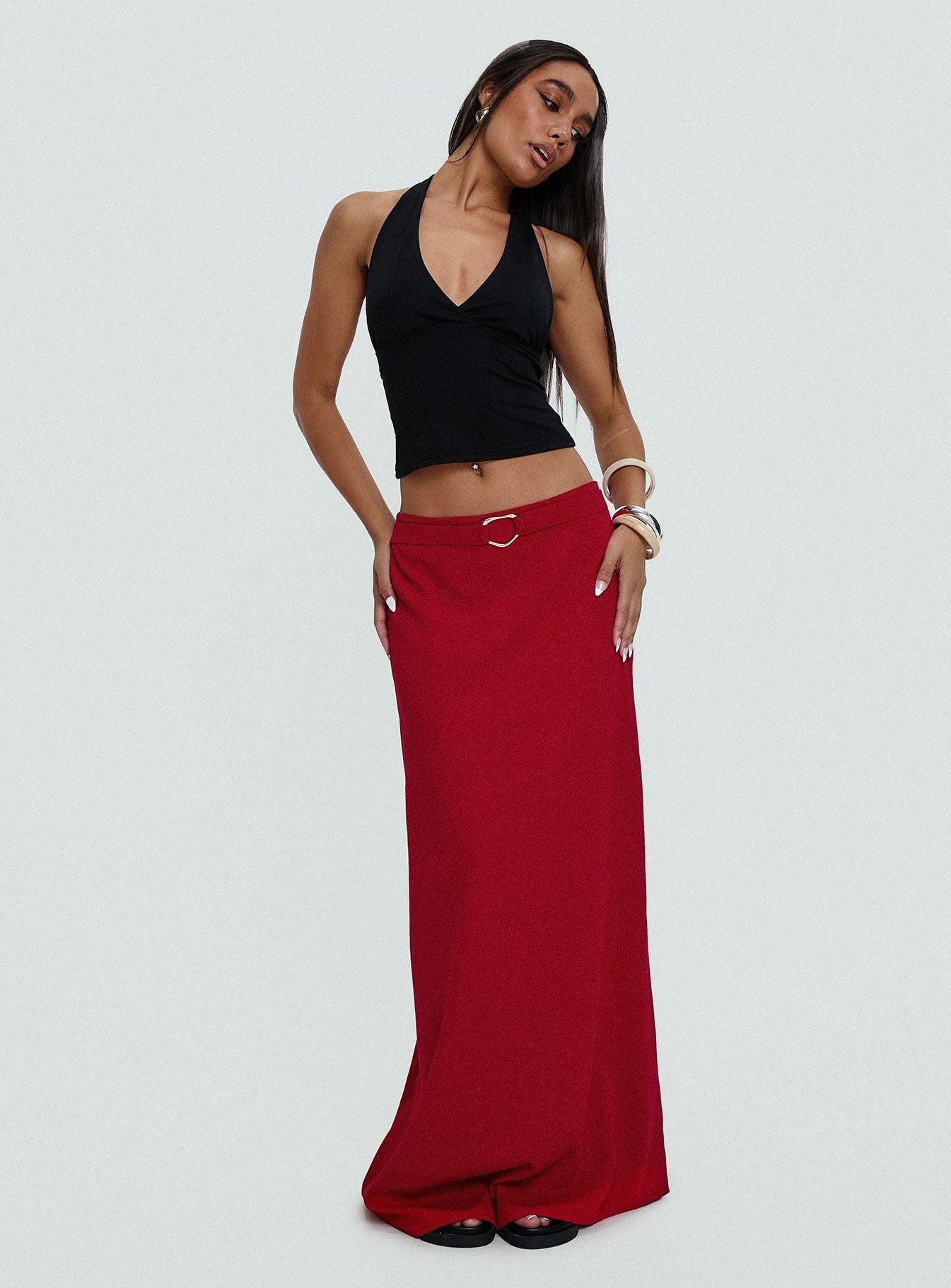 Devoted Maxi Skirt Red Product Image