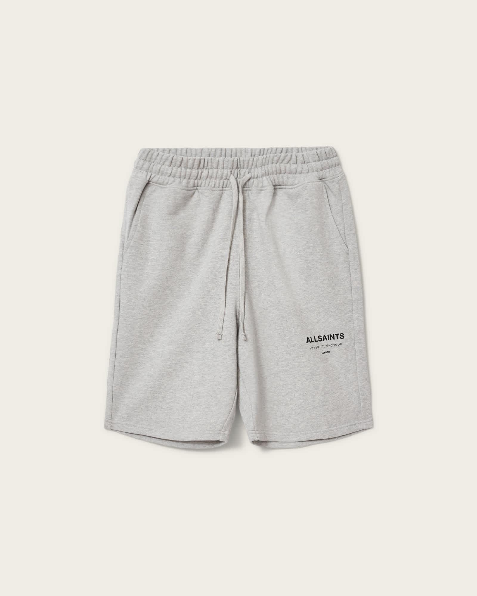 Underground Relaxed Fit Sweat Shorts Grey Marl | ALLSAINTS US Product Image