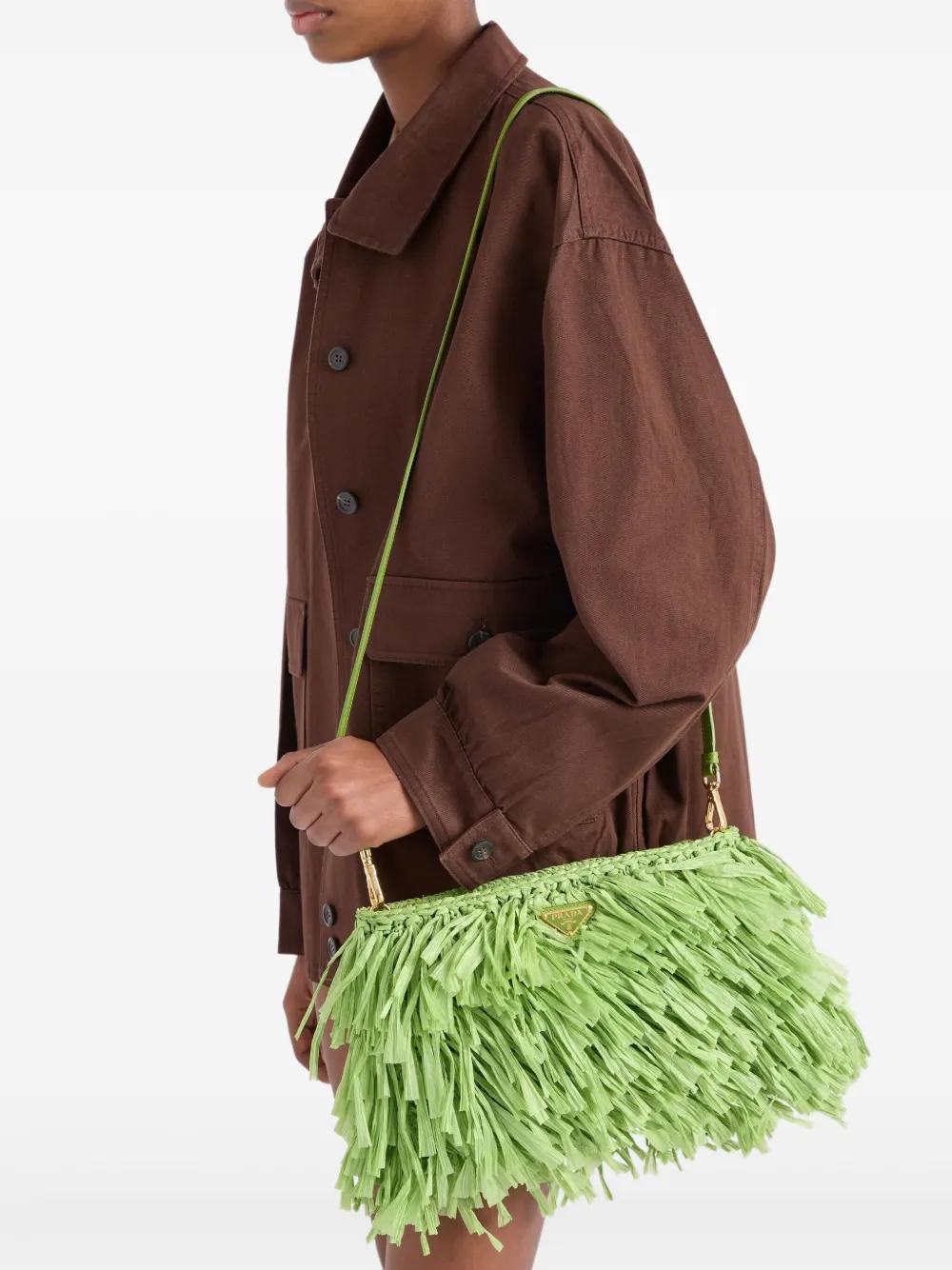 medium fringed crochet clutch bag Product Image