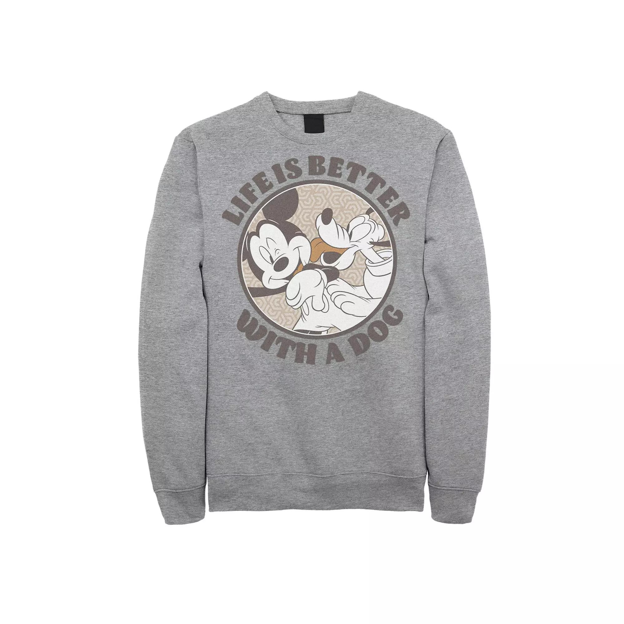 Disney's Big & Tall Mickey & Friends Life Is Better With A Dog Fleece, Men's,  Product Image