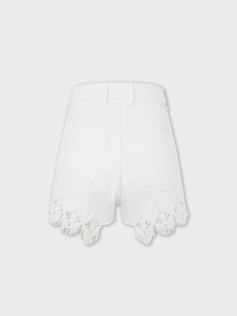 SHORTS IN DENIM WITH EMBROIDERY DETAILS Product Image