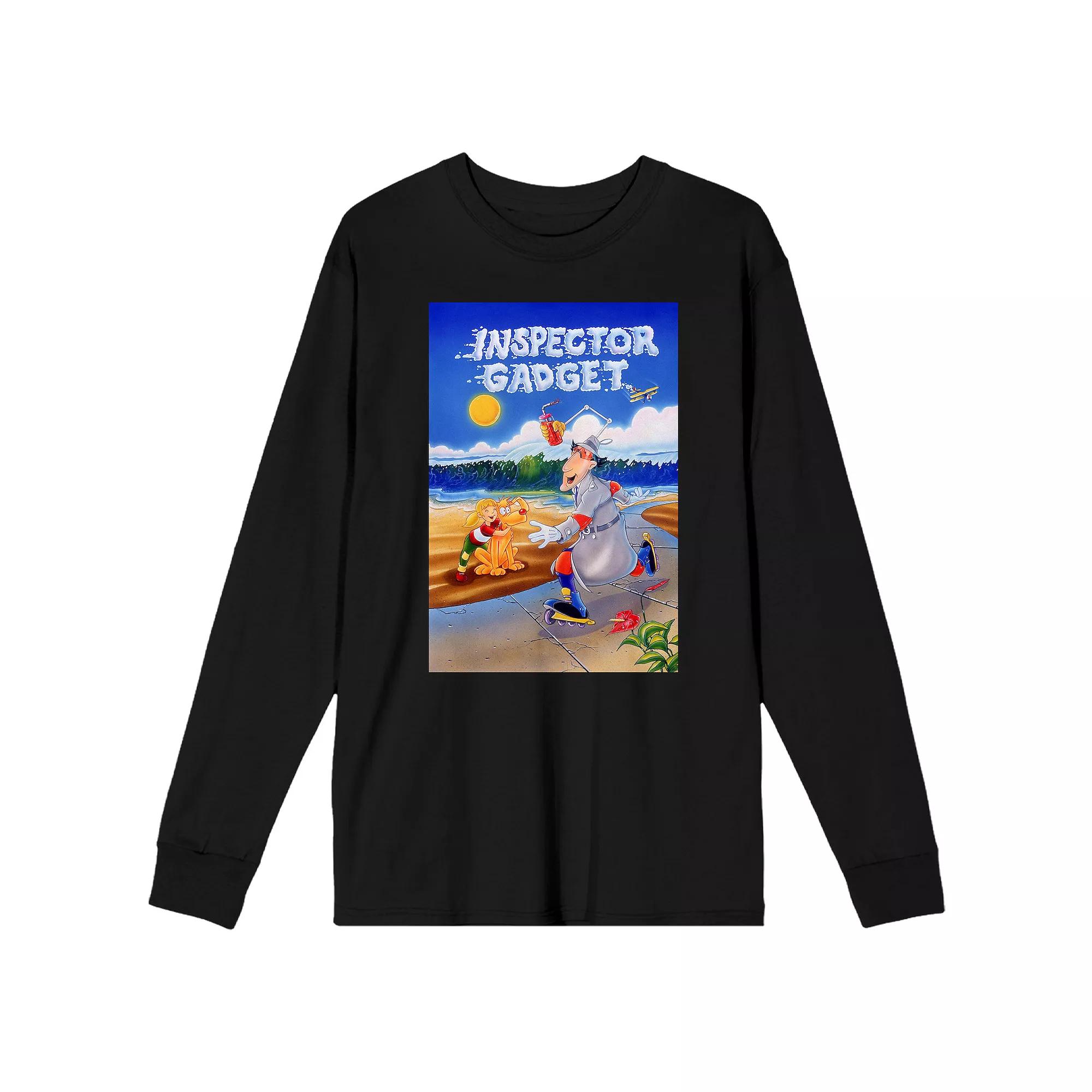 Men's Classic Inspector Gadget Cloud Long Sleeve Tee, Size: Small, Black Product Image