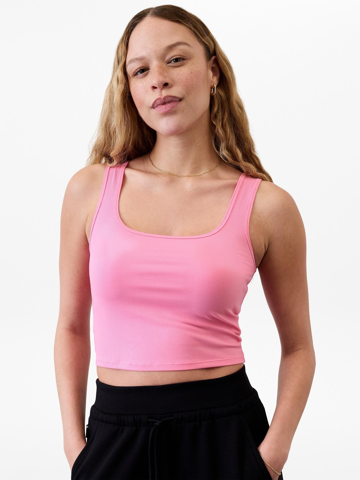 Signature Rib Square Neck Crop Tank Product Image