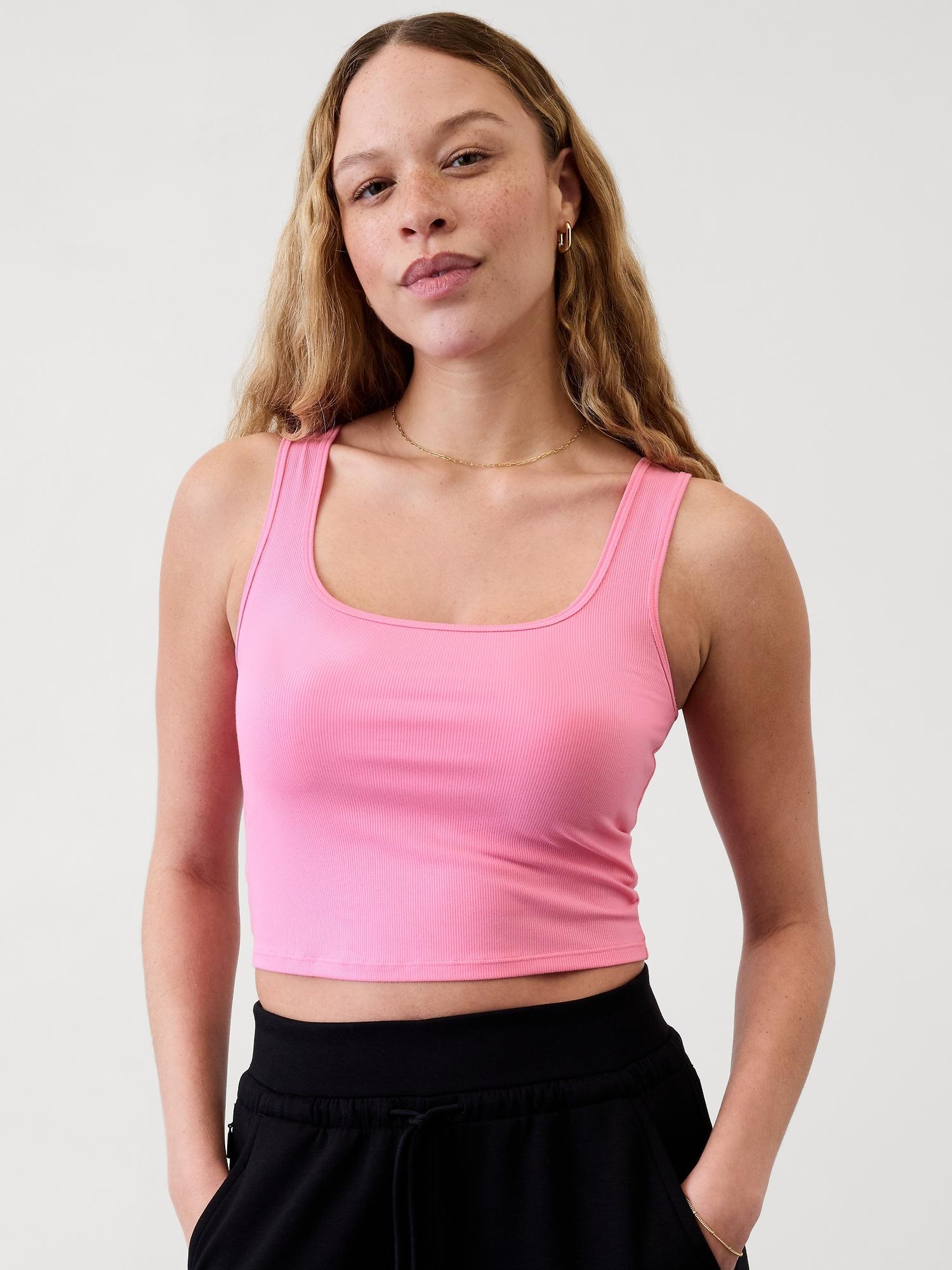 Signature Rib Square Neck Crop Tank Product Image