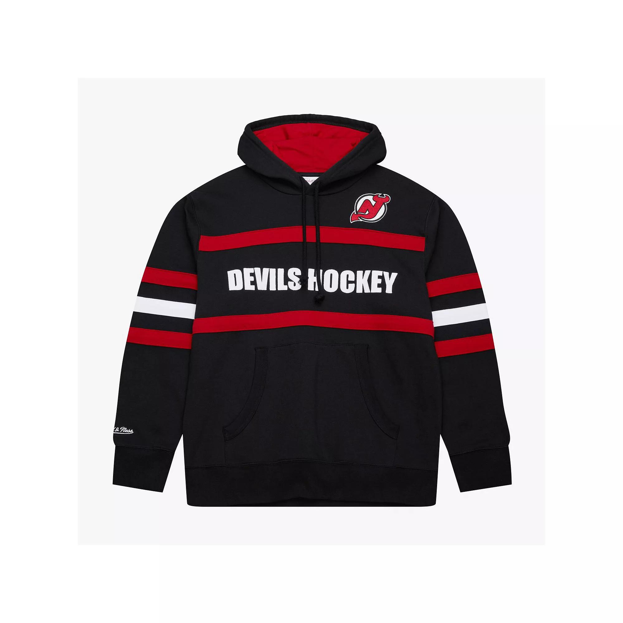 Men's Mitchell & Ness Black New Jersey Devils Head Coach Slogan Pullover Hoodie,  Product Image