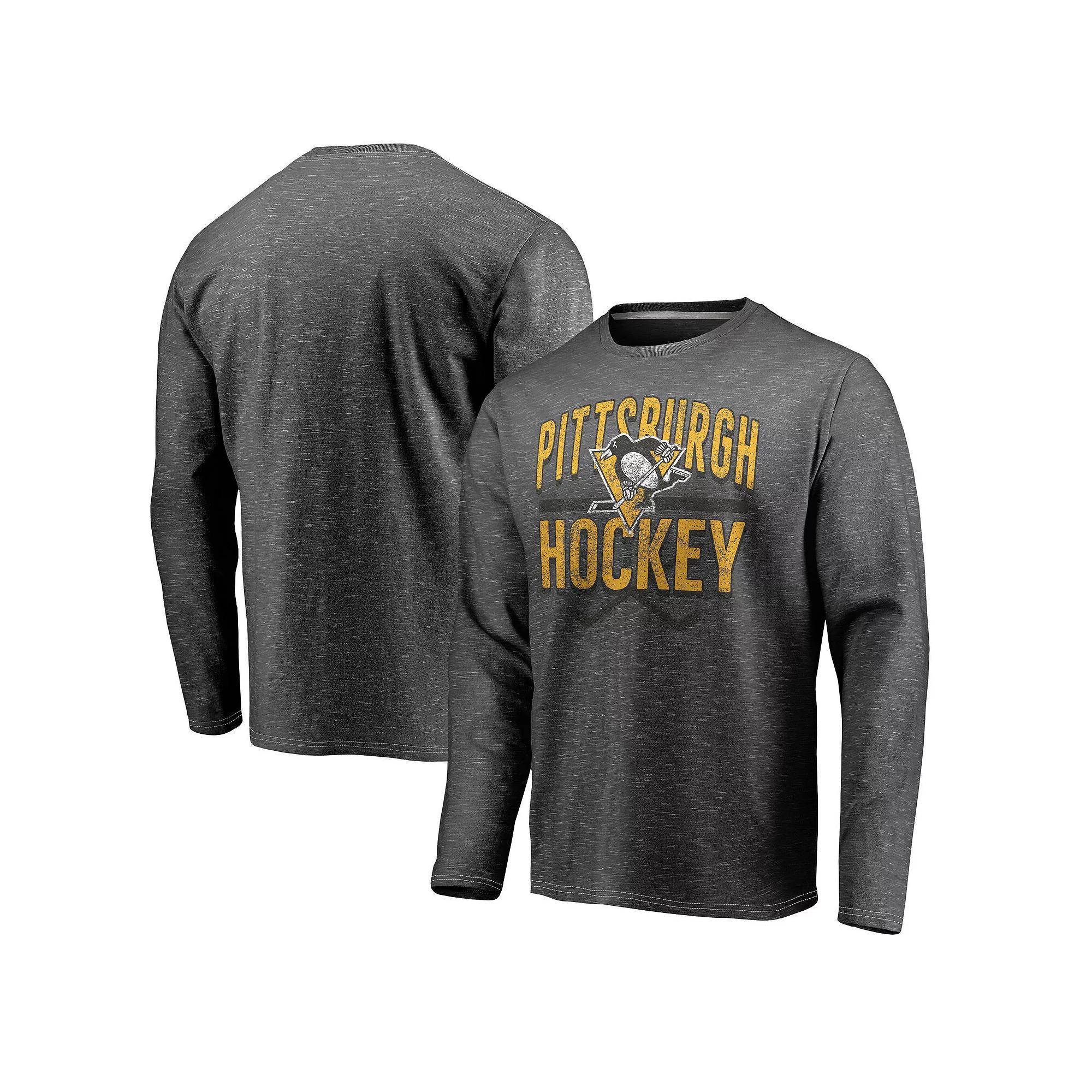 Men's Fanatics Gray Pittsburgh Penguins Iced Out Long Sleeve T-Shirt, Size: 3XL, Grey Product Image