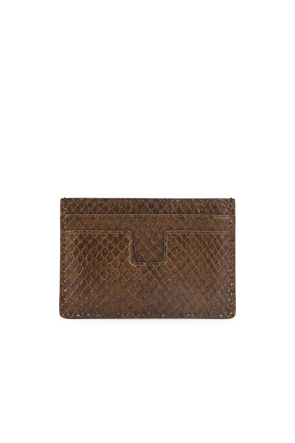 Phyton-print leather card holder Product Image