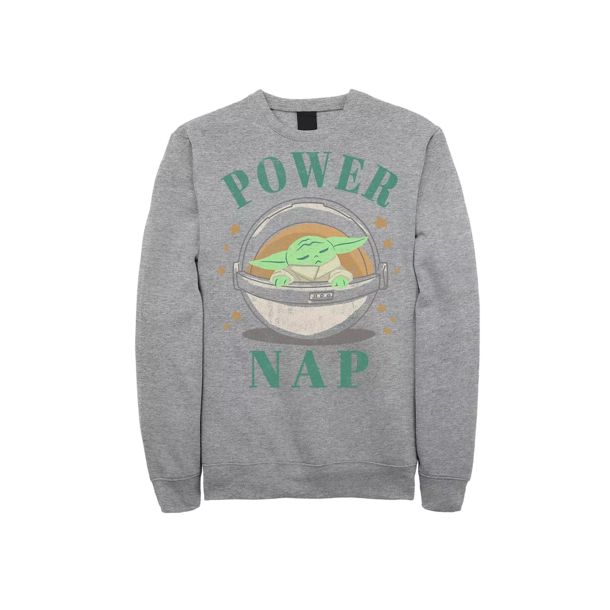 Men's Star Wars The Mandalorian The Child Aka Baby Yoda Power Nap Portrait Sweatshirt,  Product Image