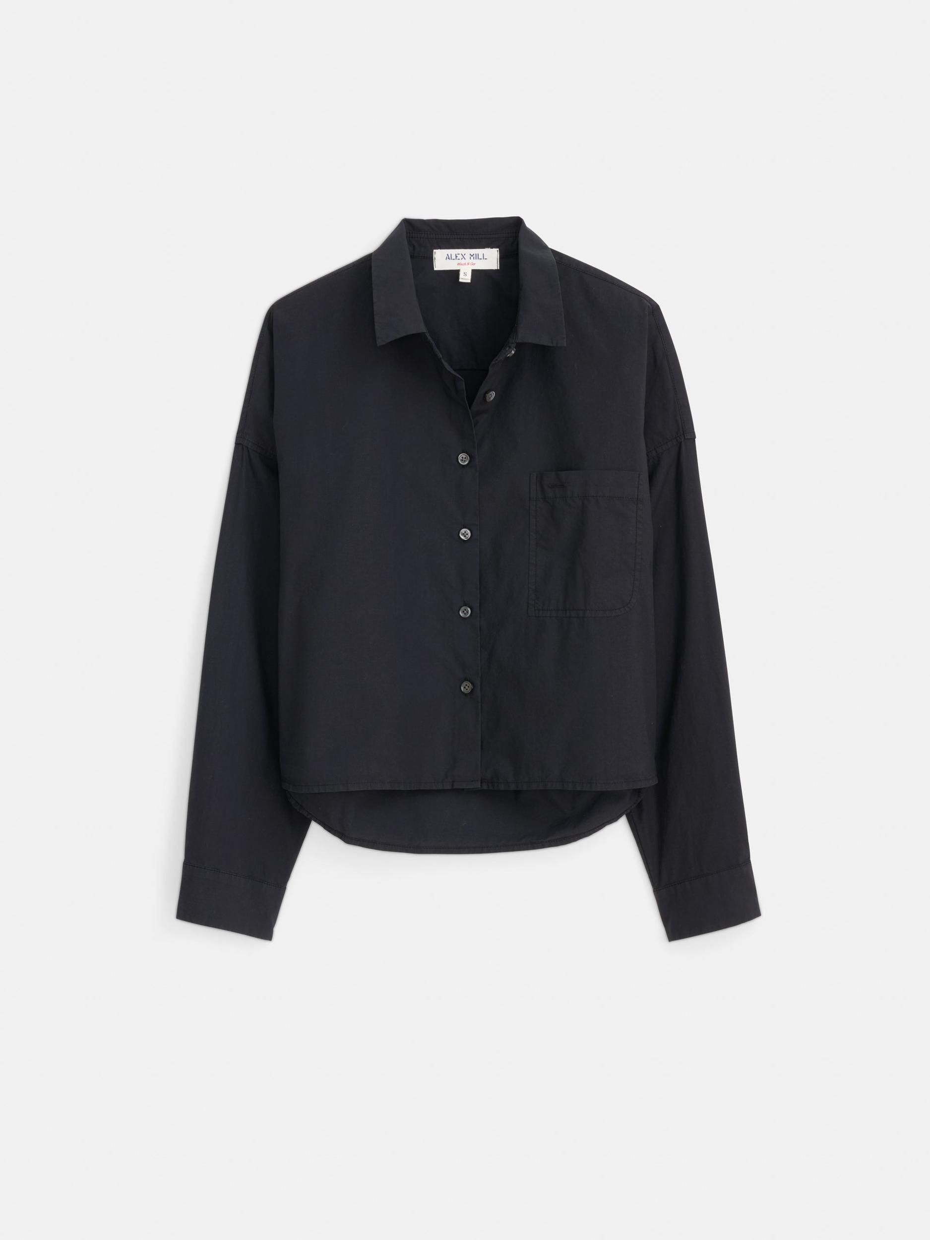 Cropped Jo Shirt in Cotton Poplin Product Image