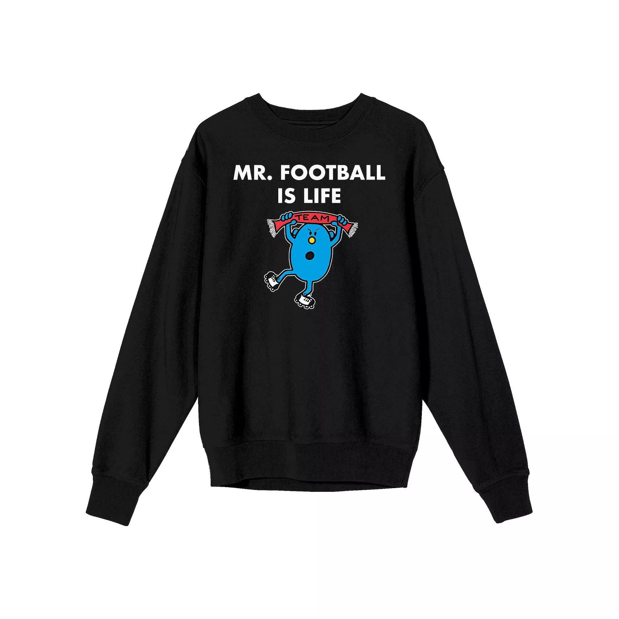 Men's Mr. Men And Little Miss Meme "Mr. Football is Life" Long Sleeve Graphic Tee,  Product Image
