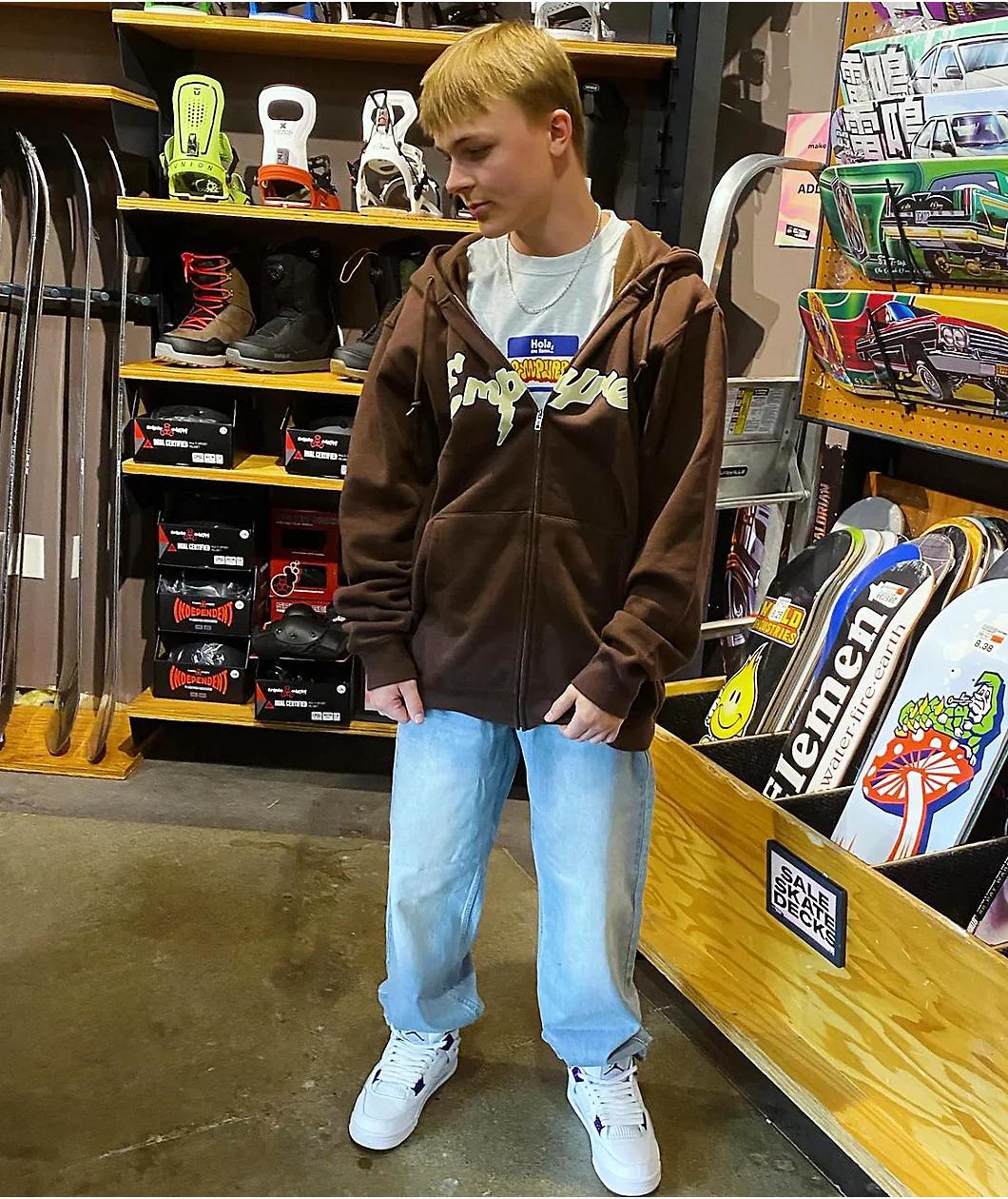 Empyre Sidebar Dark Brown Zip Hoodie Product Image