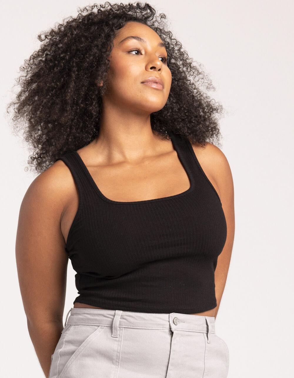 FULL TILT Square Neck Womens Tank - BLACK Product Image