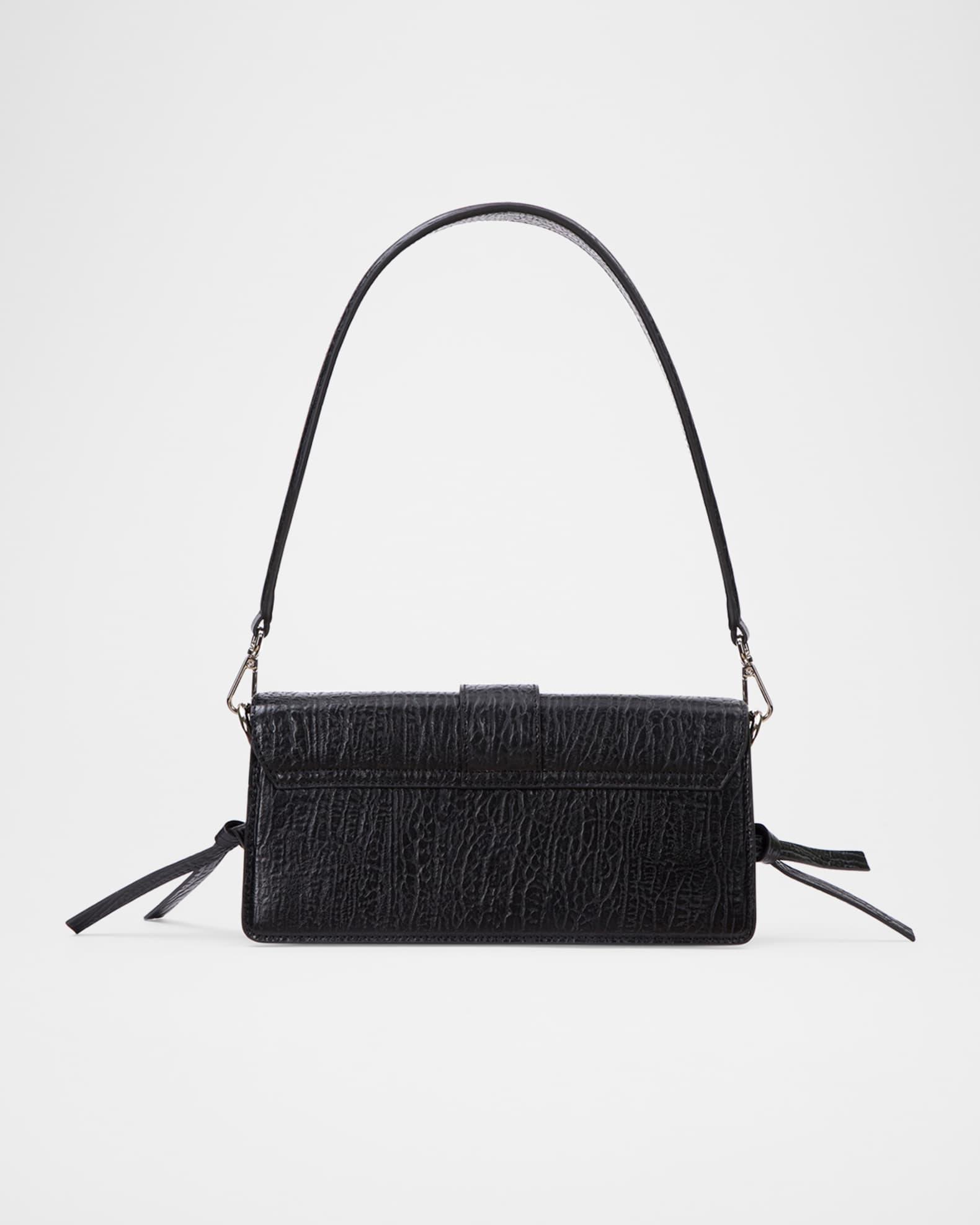 Nia Bark-Textured Leather Shoulder Bag Product Image