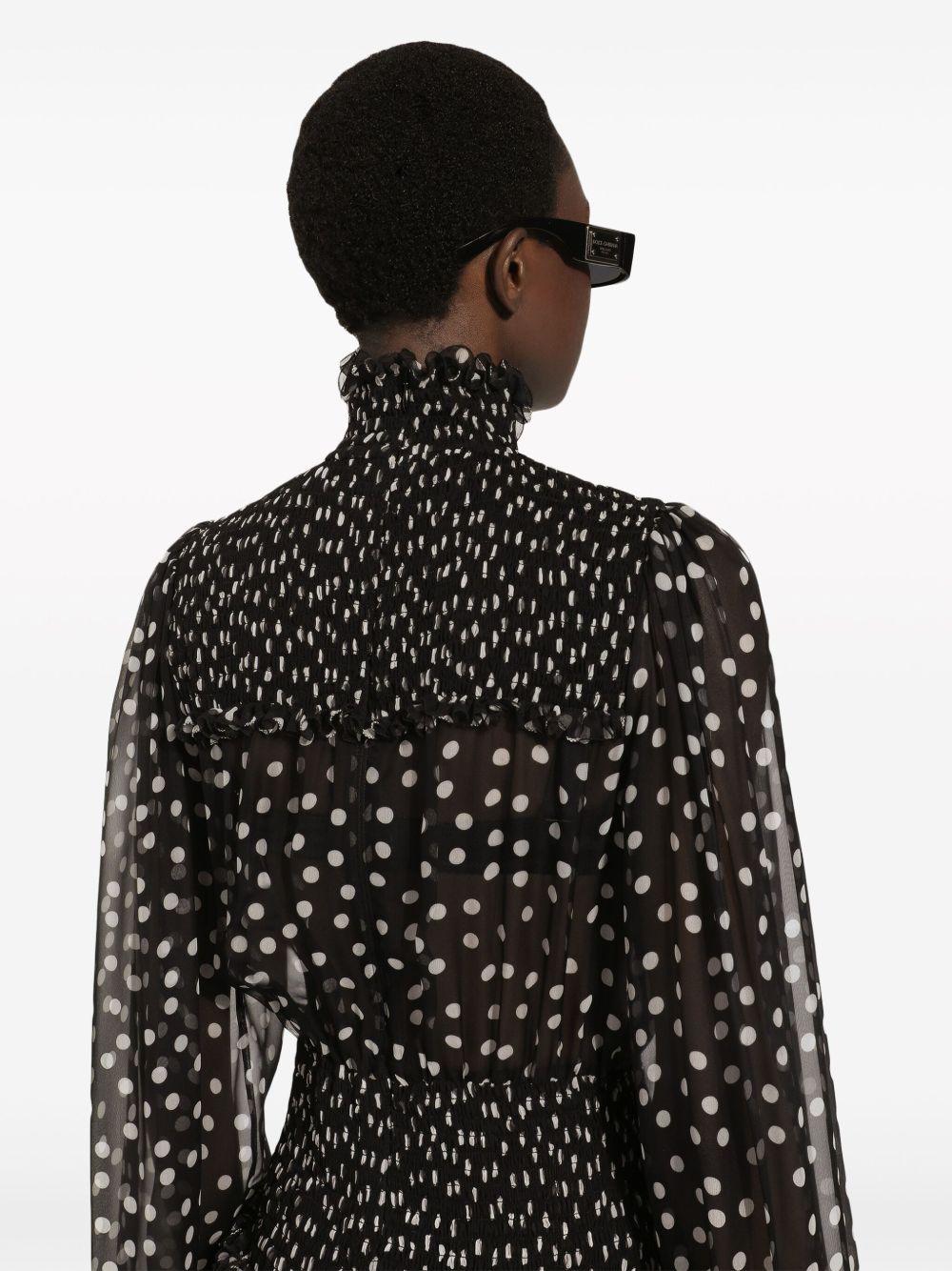 polka dot-print silk dress Product Image