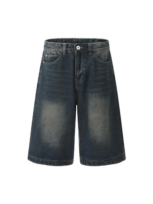 Men'S Denim Straight Loose Blue Shorts Product Image
