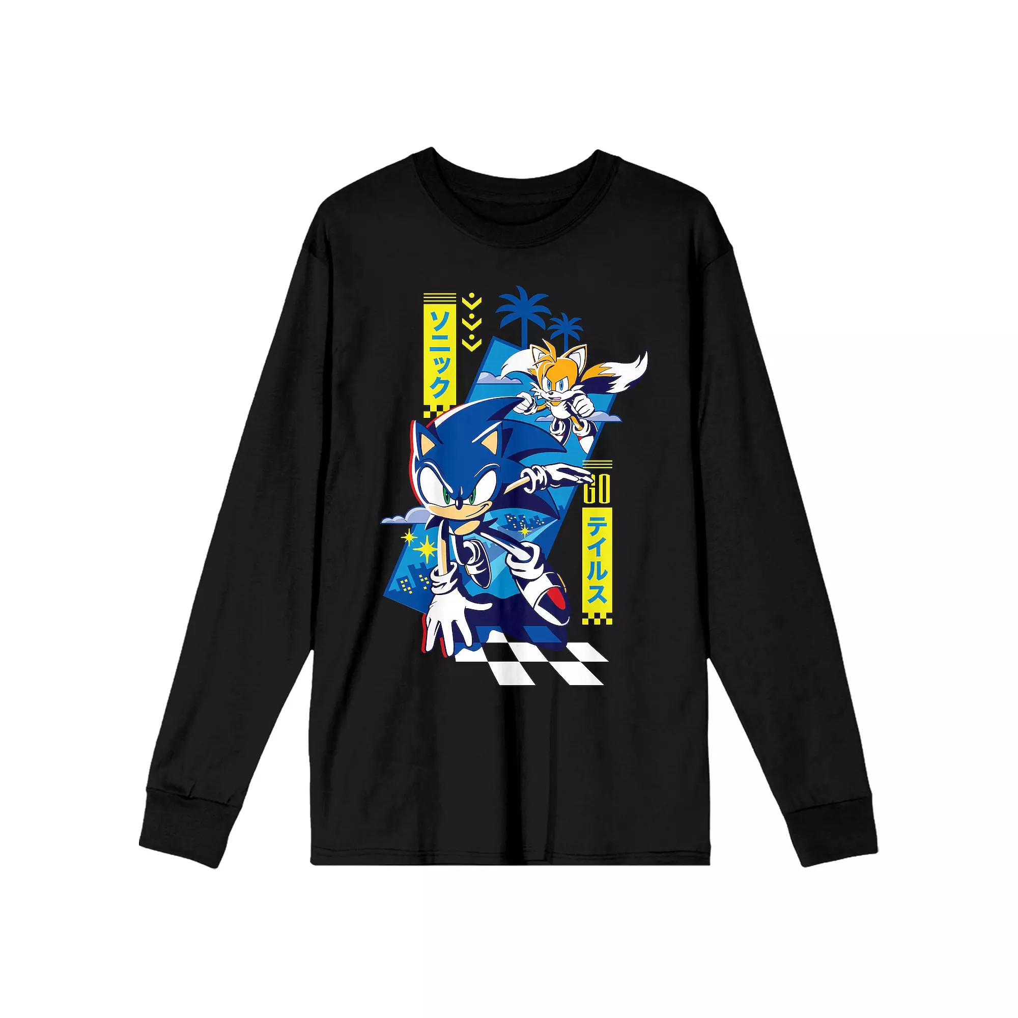 Men's Sonic The Hedgehog & Tails Long Sleeve Graphic Tee,  Product Image