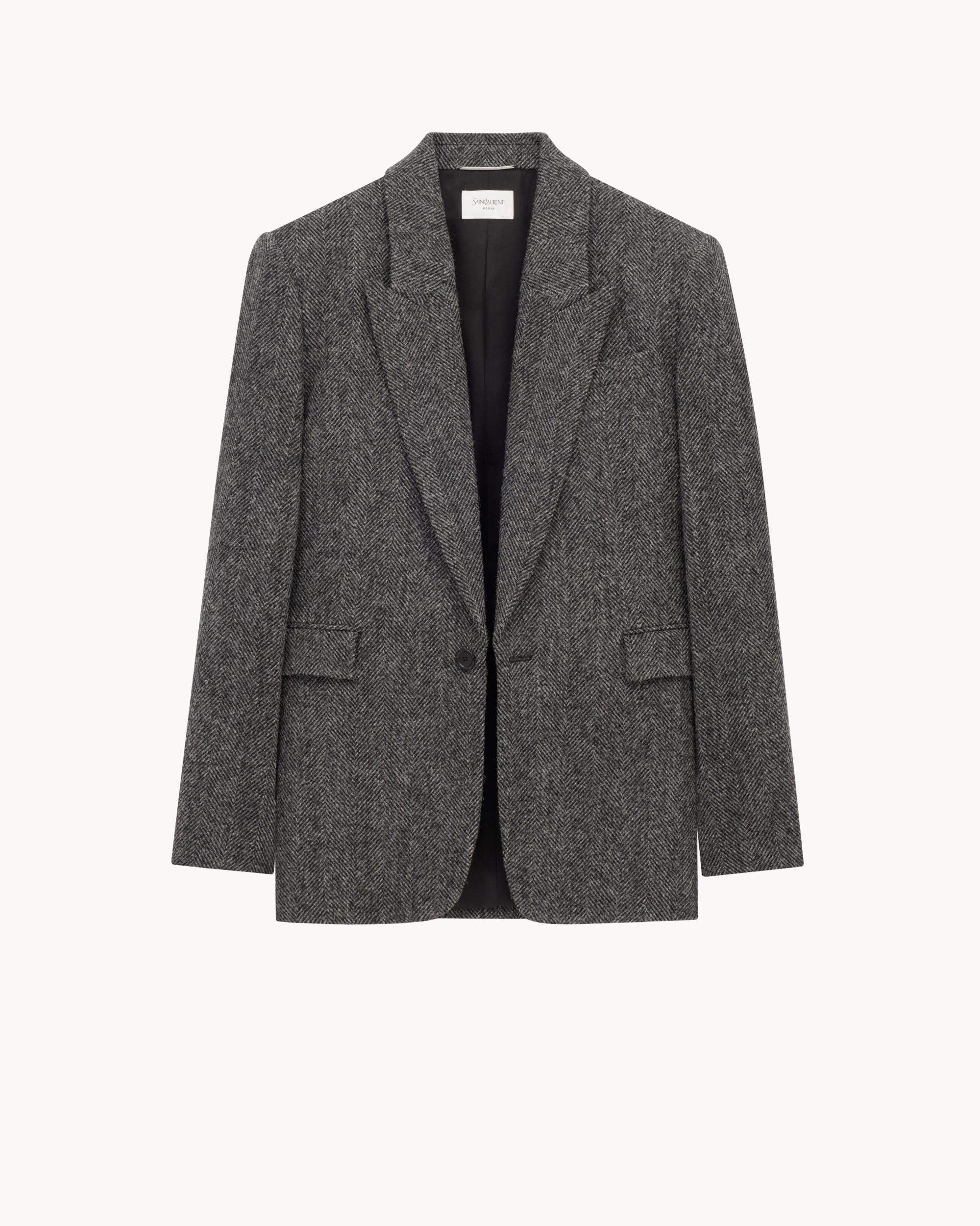 jacket in brushed herringbone wool Product Image
