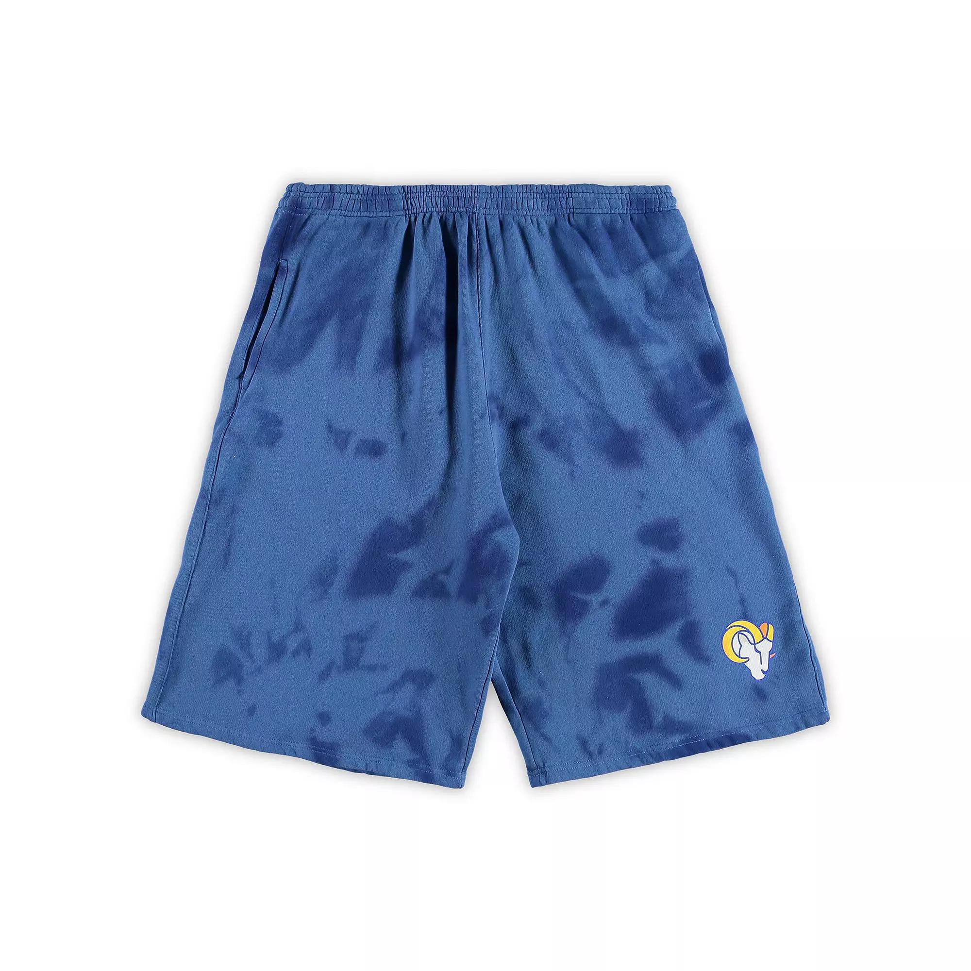 Men's Royal Los Angeles Rams Big & Tall Tie-Dye Shorts, Size: 5XB, Blue Product Image